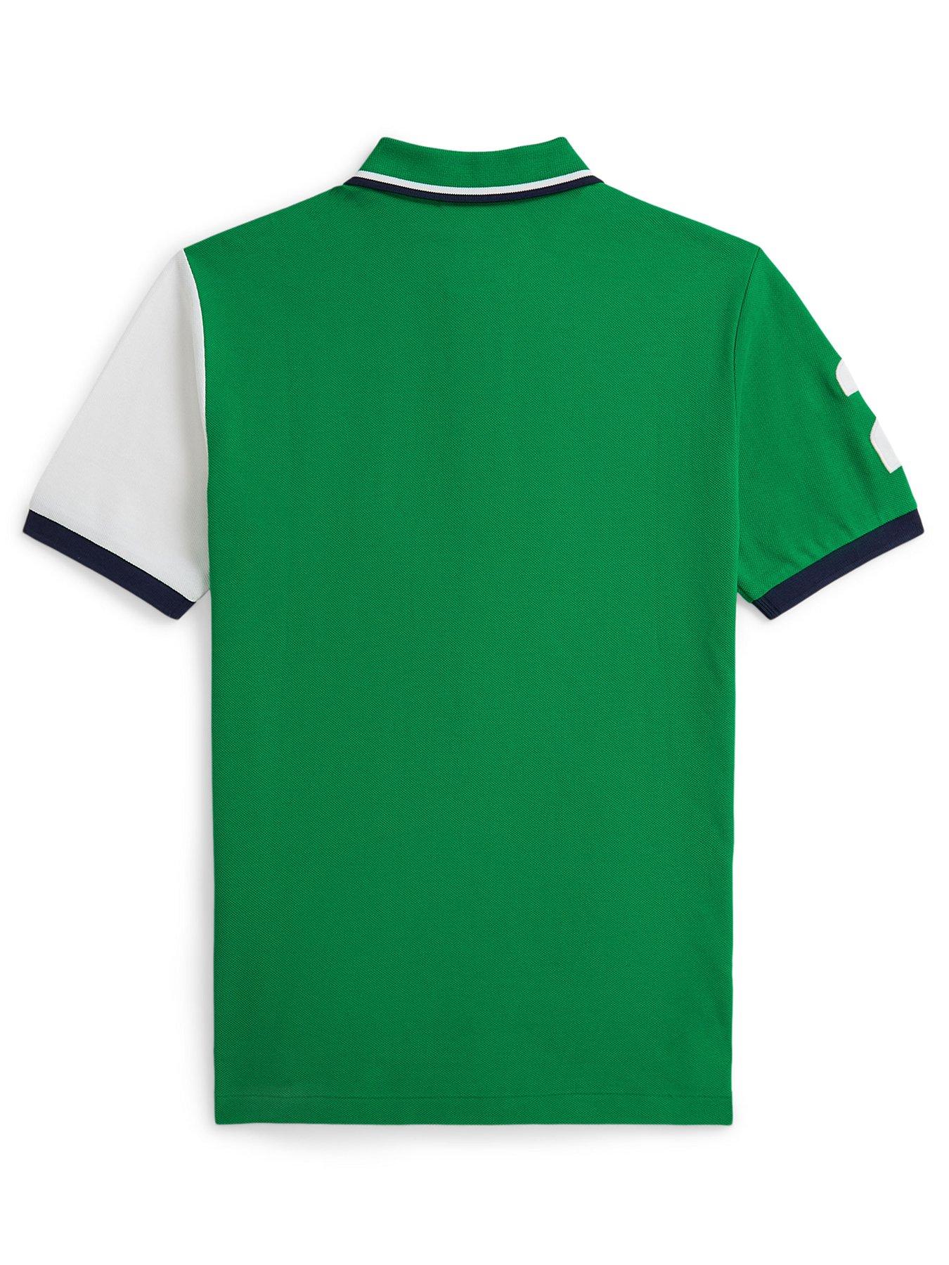Image 2 of 3 of Polo Ralph Lauren Boys Short Sleeve Stripe Shirt - Green