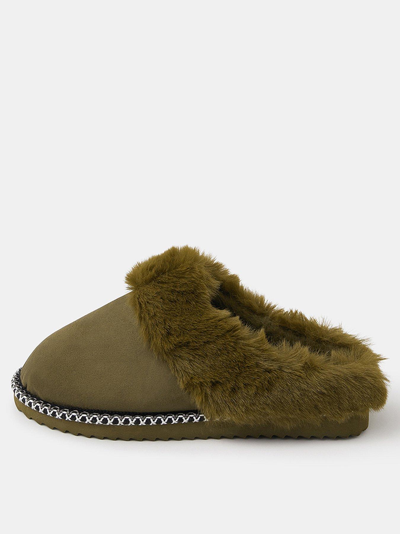 Accessorize Khaki Stitch Mule - Green
