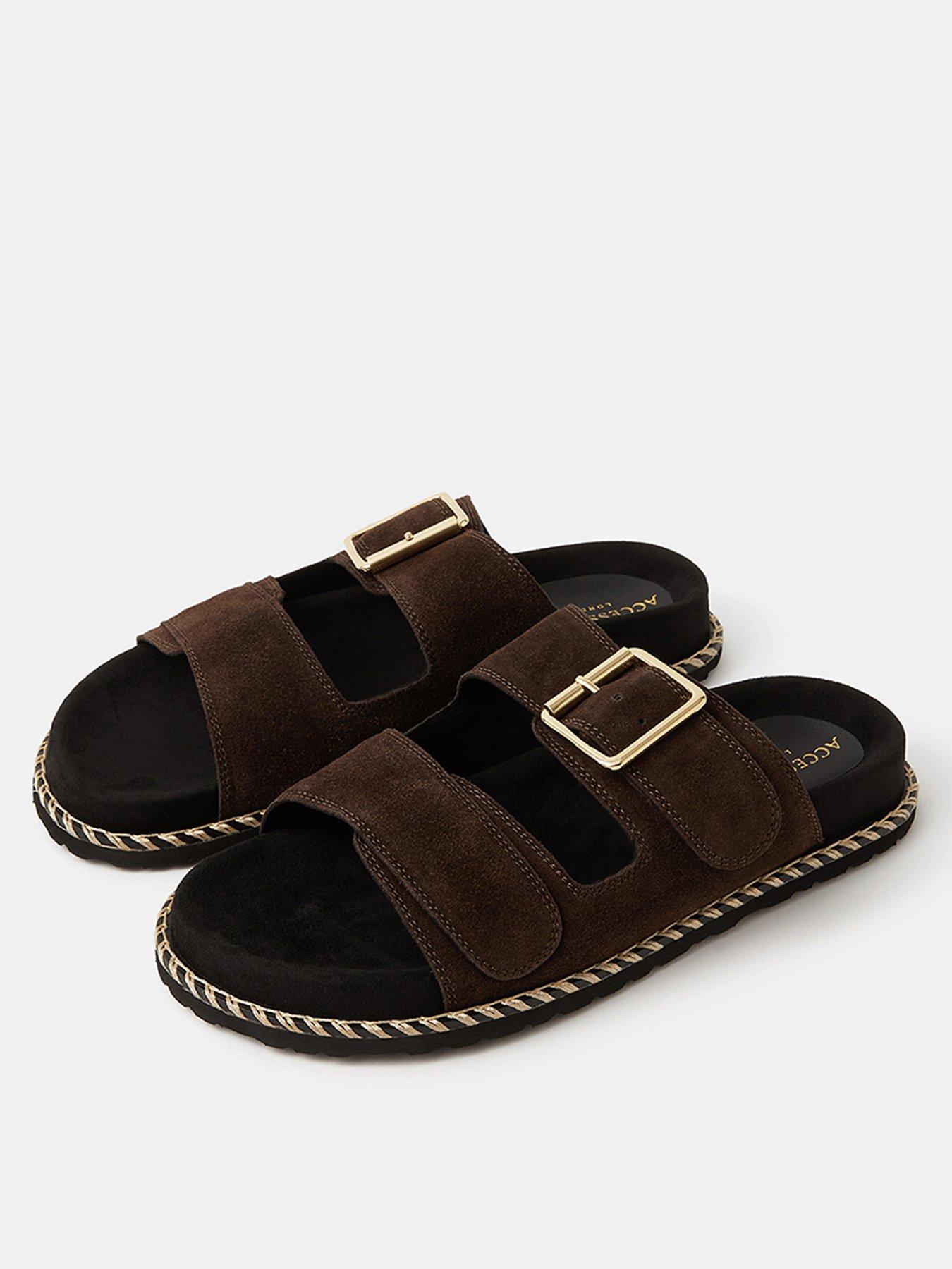  image of accessorize-buckle-strap-footbed-brown