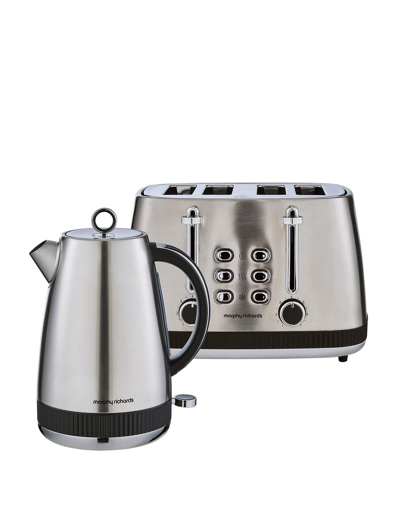 Morphy Richards Mexborough Kettle  &  Toaster Bundle - SIlver/Black
