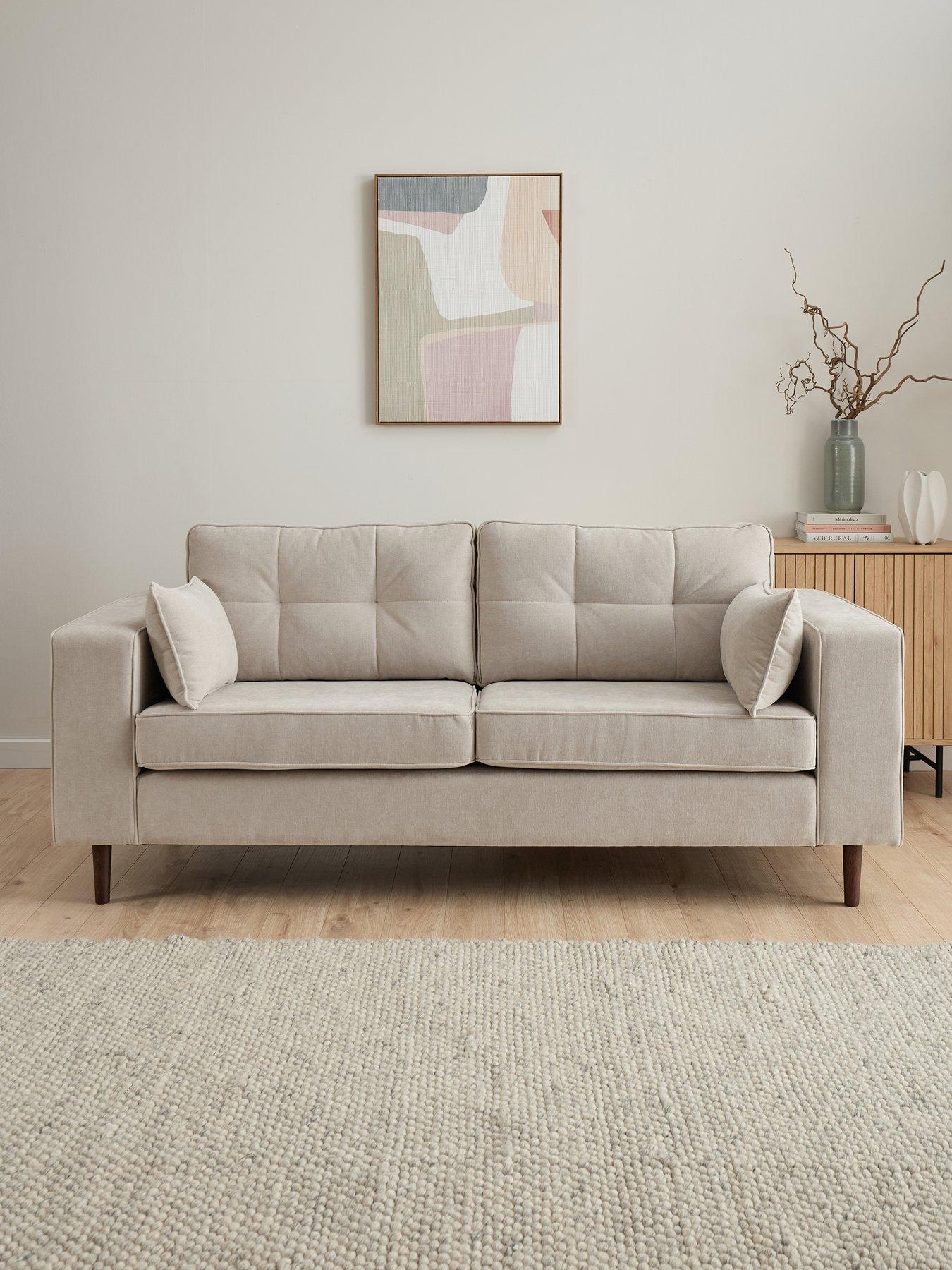 Image 1 of 7 of The Very Collection Zena 3 Seater Fabric Sofa - Natural - FSC&reg; Certified
