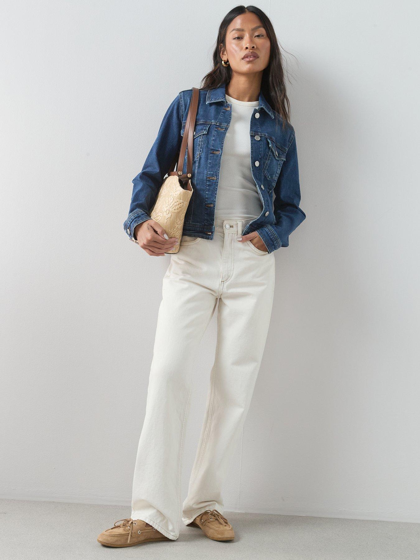  image of the-very-collection-denim-western-jacket-with-stretch-dark-wash