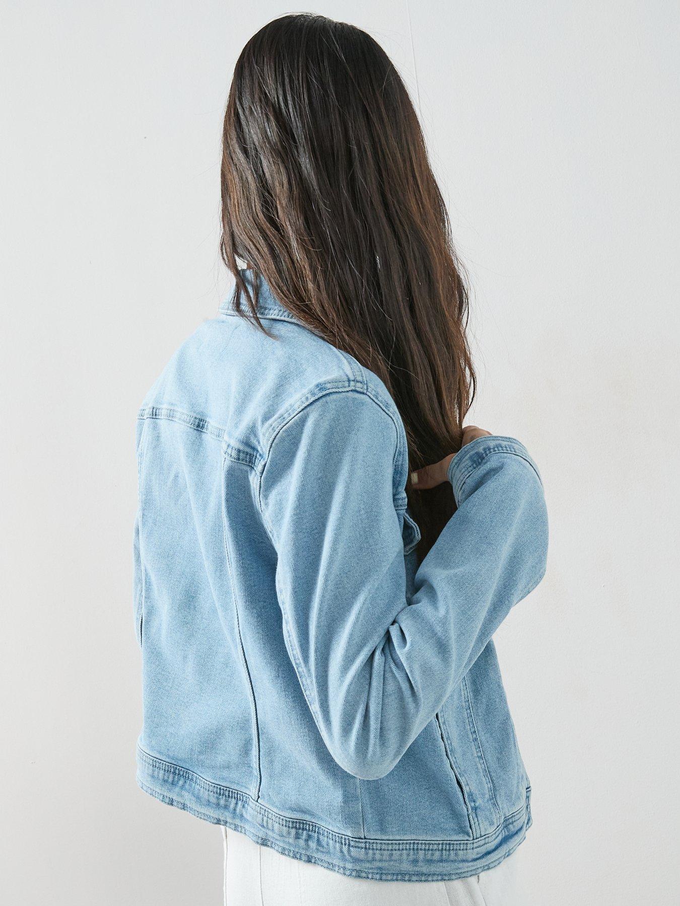 Image 4 of 7 of The Very Collection Denim Western Jacket With Stretch - Light Wash