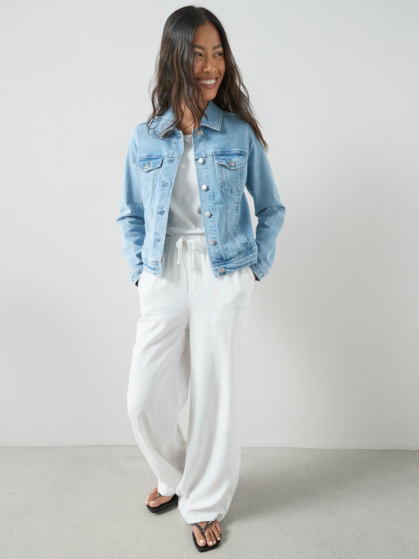Image 5 of 7 of The Very Collection Denim Western Jacket With Stretch - Light Wash