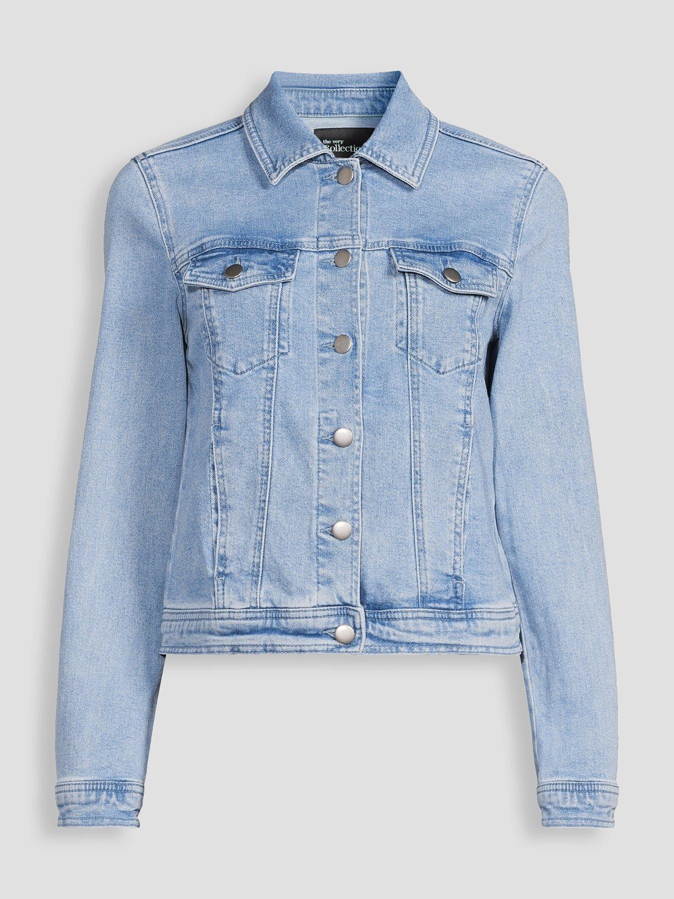 Image 7 of 7 of The Very Collection Denim Western Jacket With Stretch - Light Wash