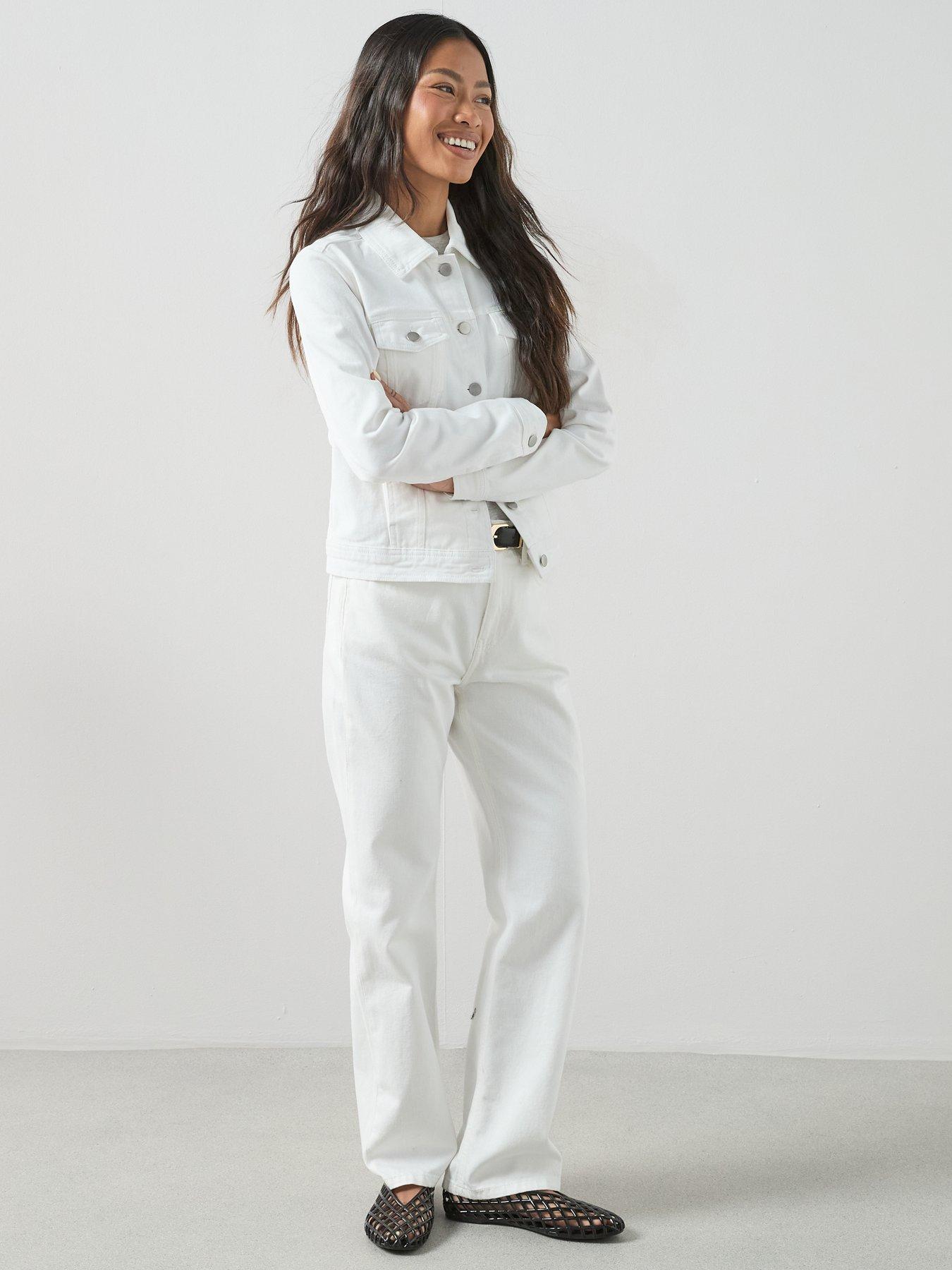  image of the-very-collection-denim-western-jacket-with-stretch-white