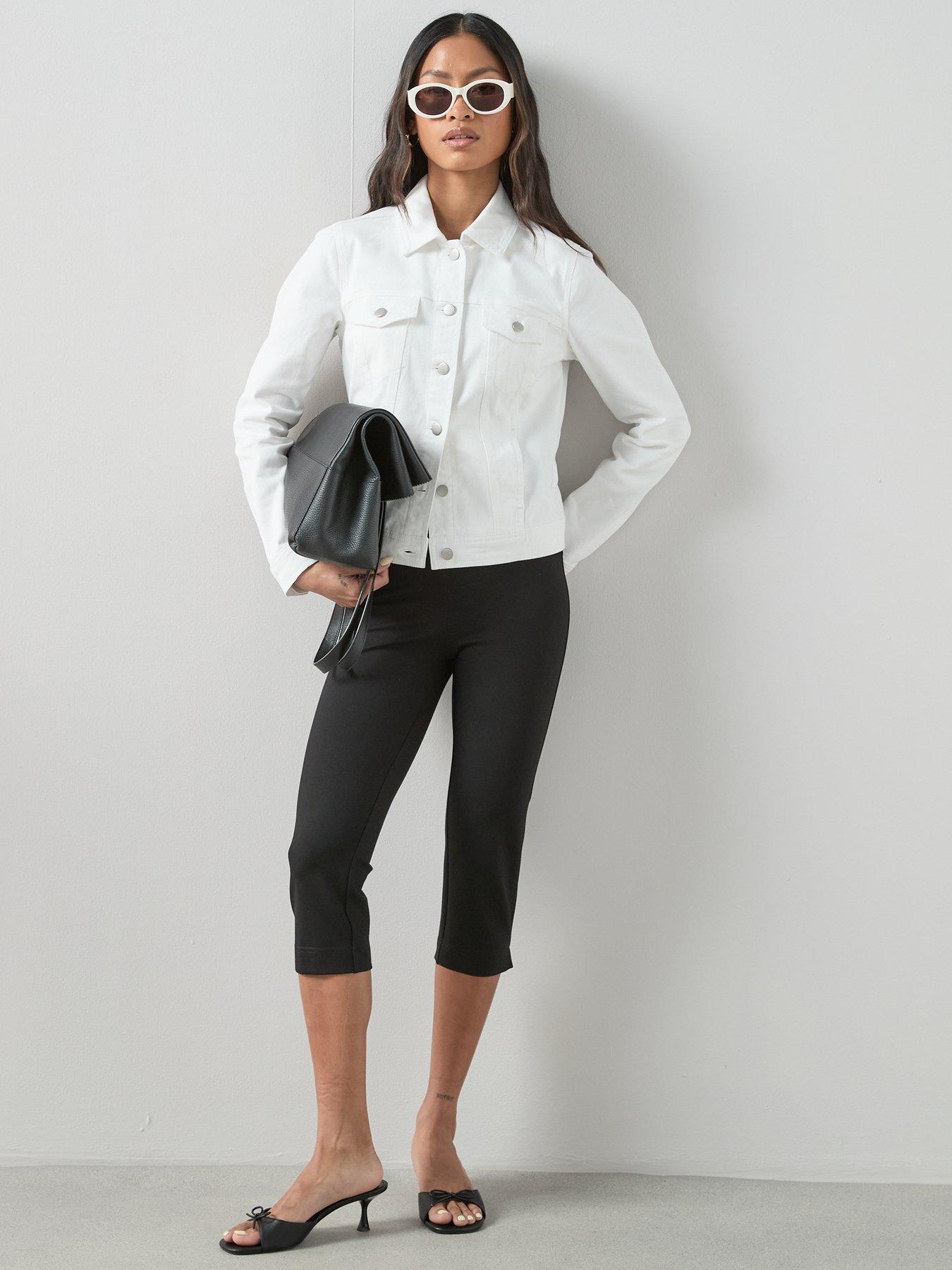 image of the-very-collection-denim-western-jacket-with-stretch-white