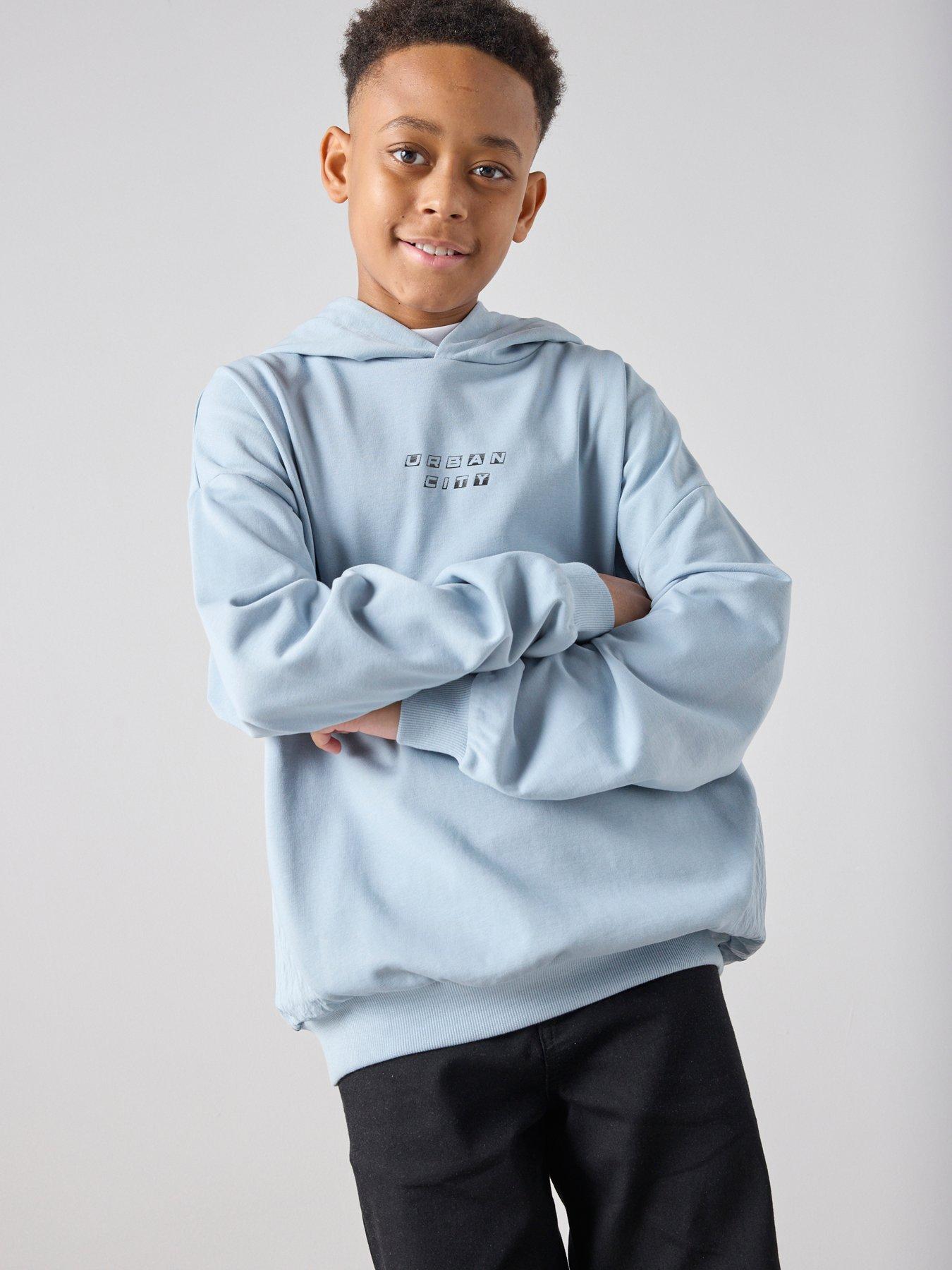 The Very Collection Boys Urban Slogan Hoodie - Blue