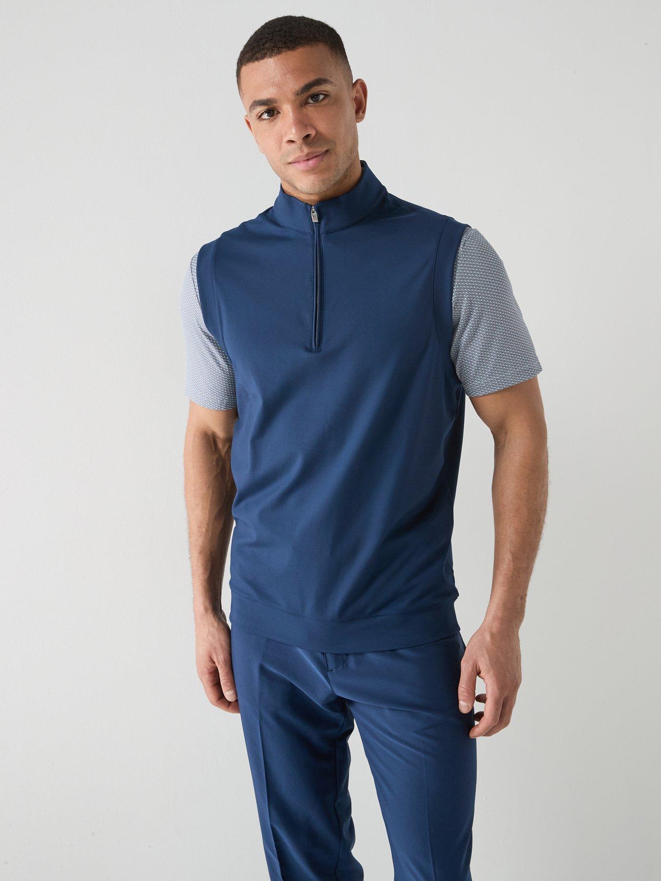 adidas Mens Golf Ultimate 365 Quarter Zip Vest - Navy