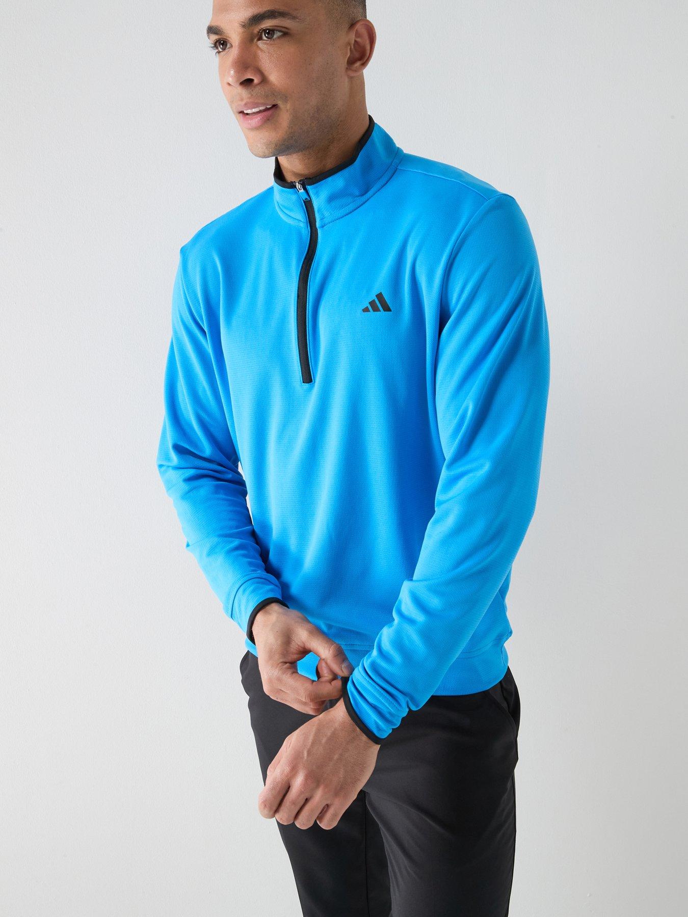 adidas Mens Golf Lightweight Quarter Zip - Blue