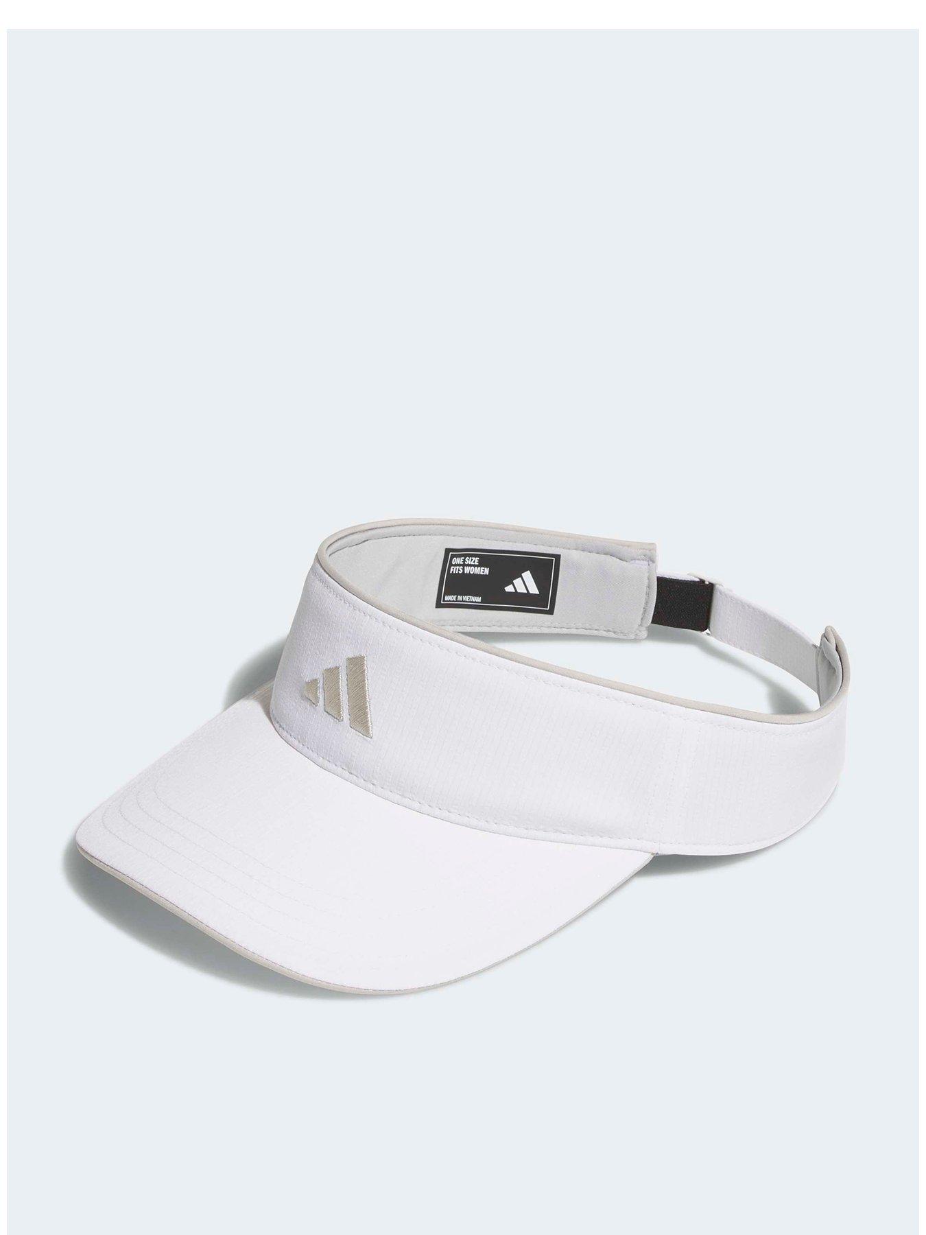 front image of adidas-womens-golf-fairway-visor-white