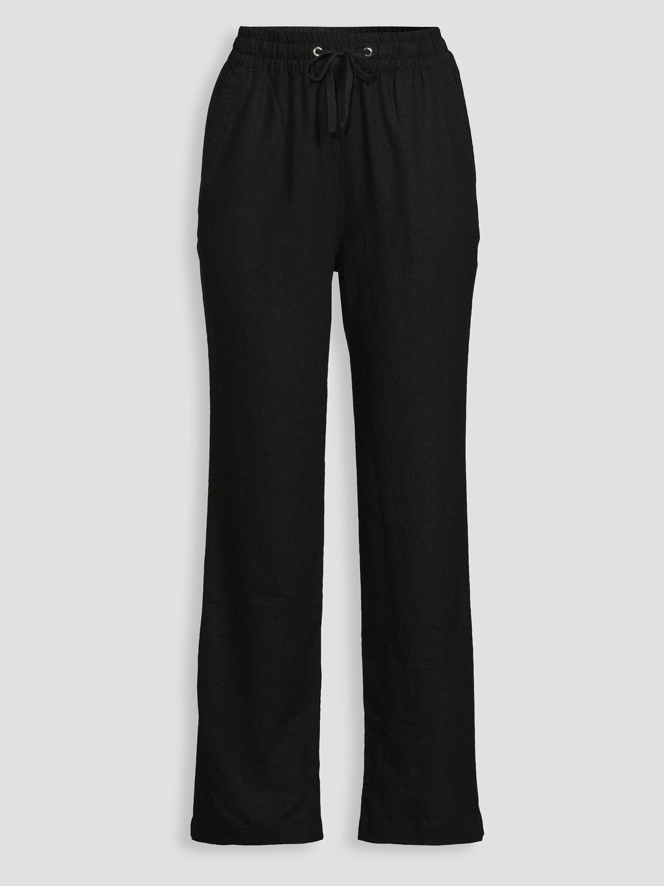 Image 7 of 7 of The Very Collection Linen Blend Straight Leg Trouser - Black