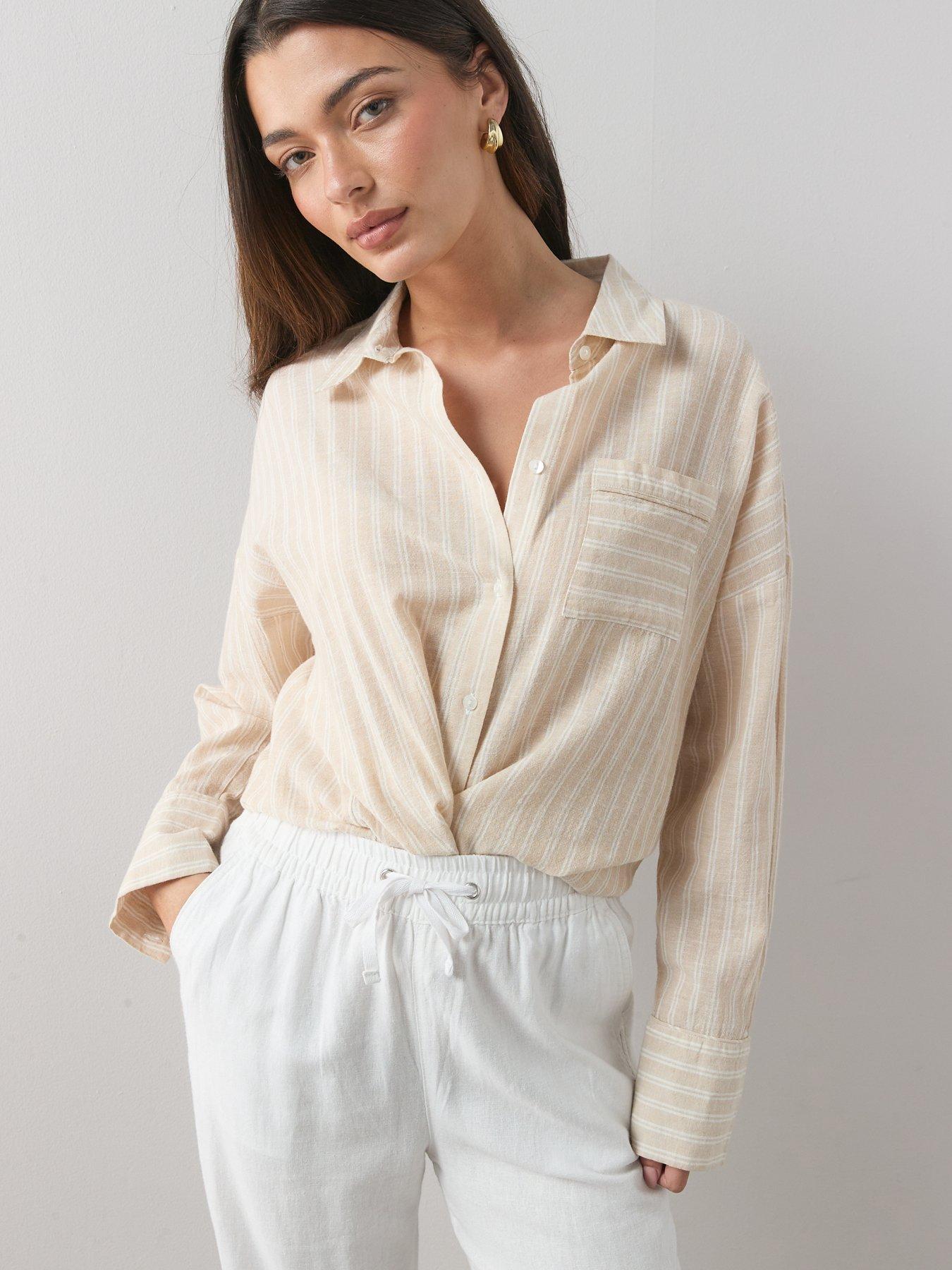 Image 5 of 7 of The Very Collection Linen Blend Straight Leg Trouser - White