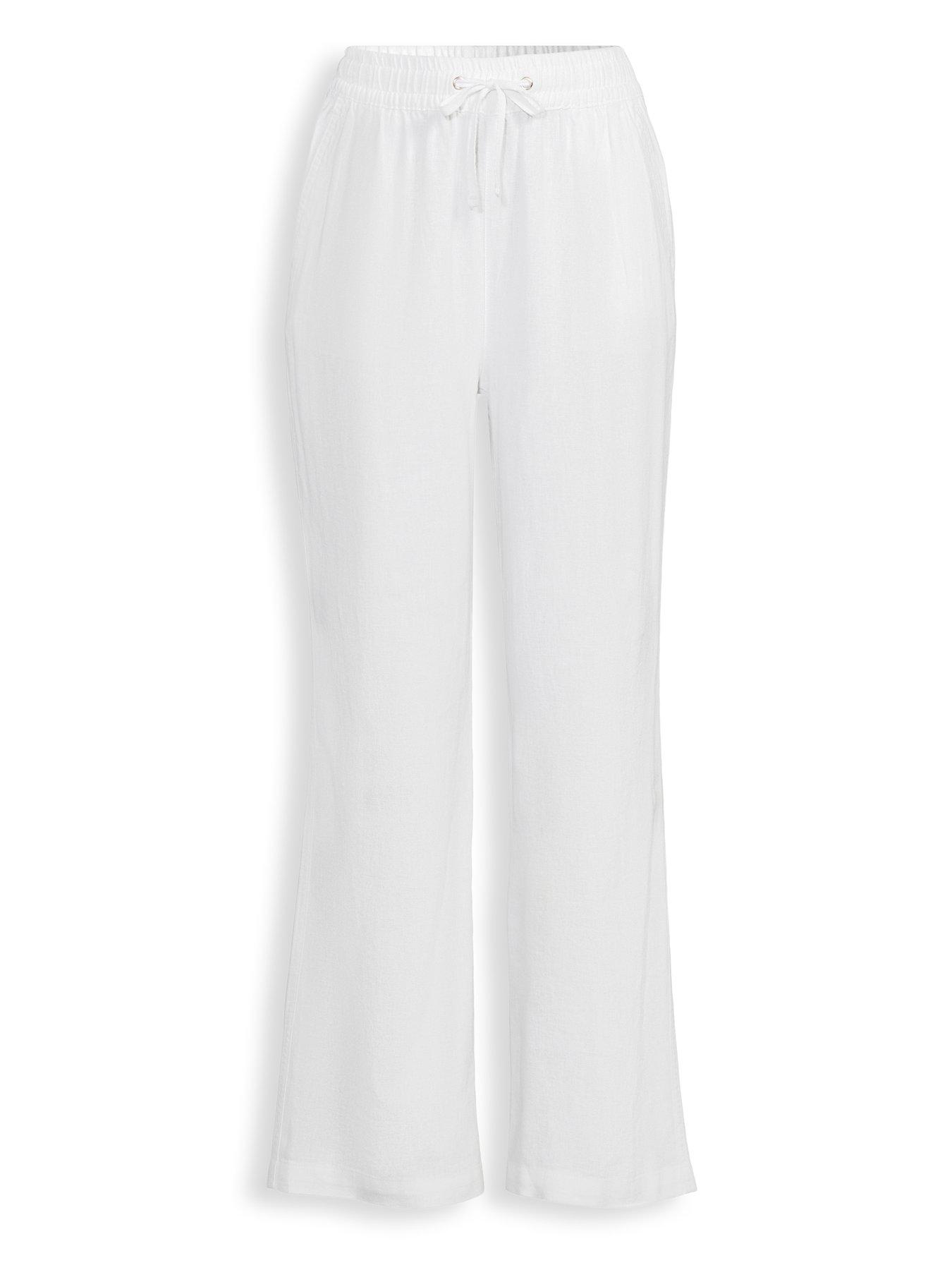 Image 7 of 7 of The Very Collection Linen Blend Straight Leg Trouser - White