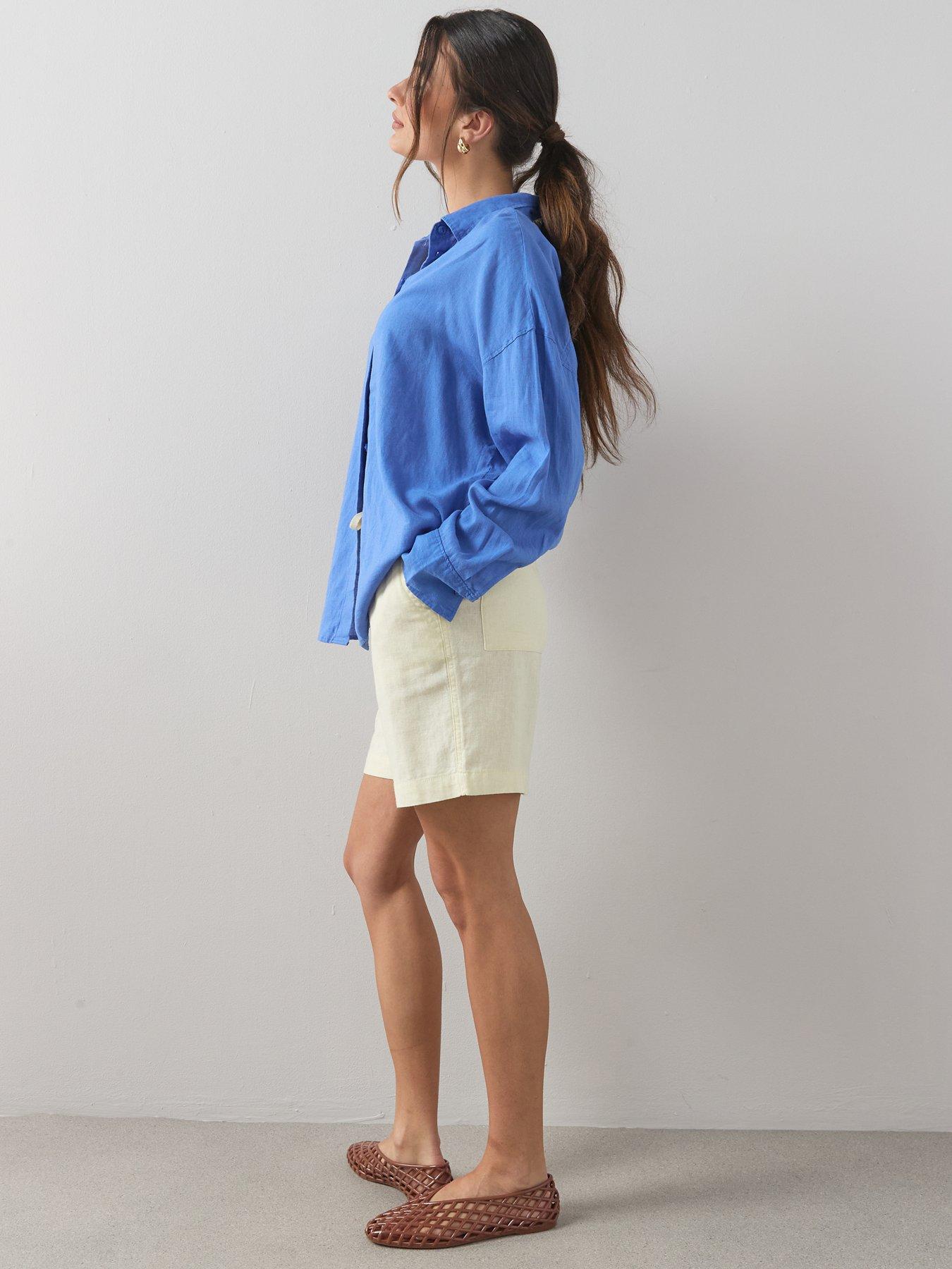 Image 6 of 6 of The Very Collection Linen Blend Shorts - Yellow