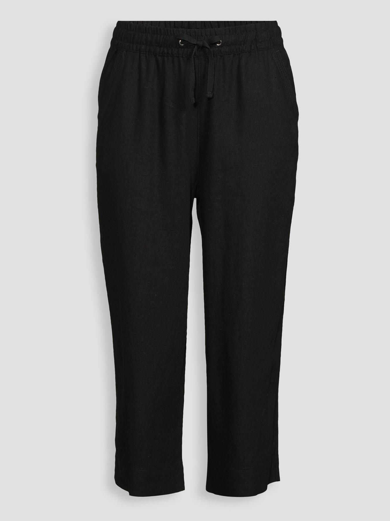 Image 7 of 7 of The Very Collection Linen Blend Cropped Trouser - Black