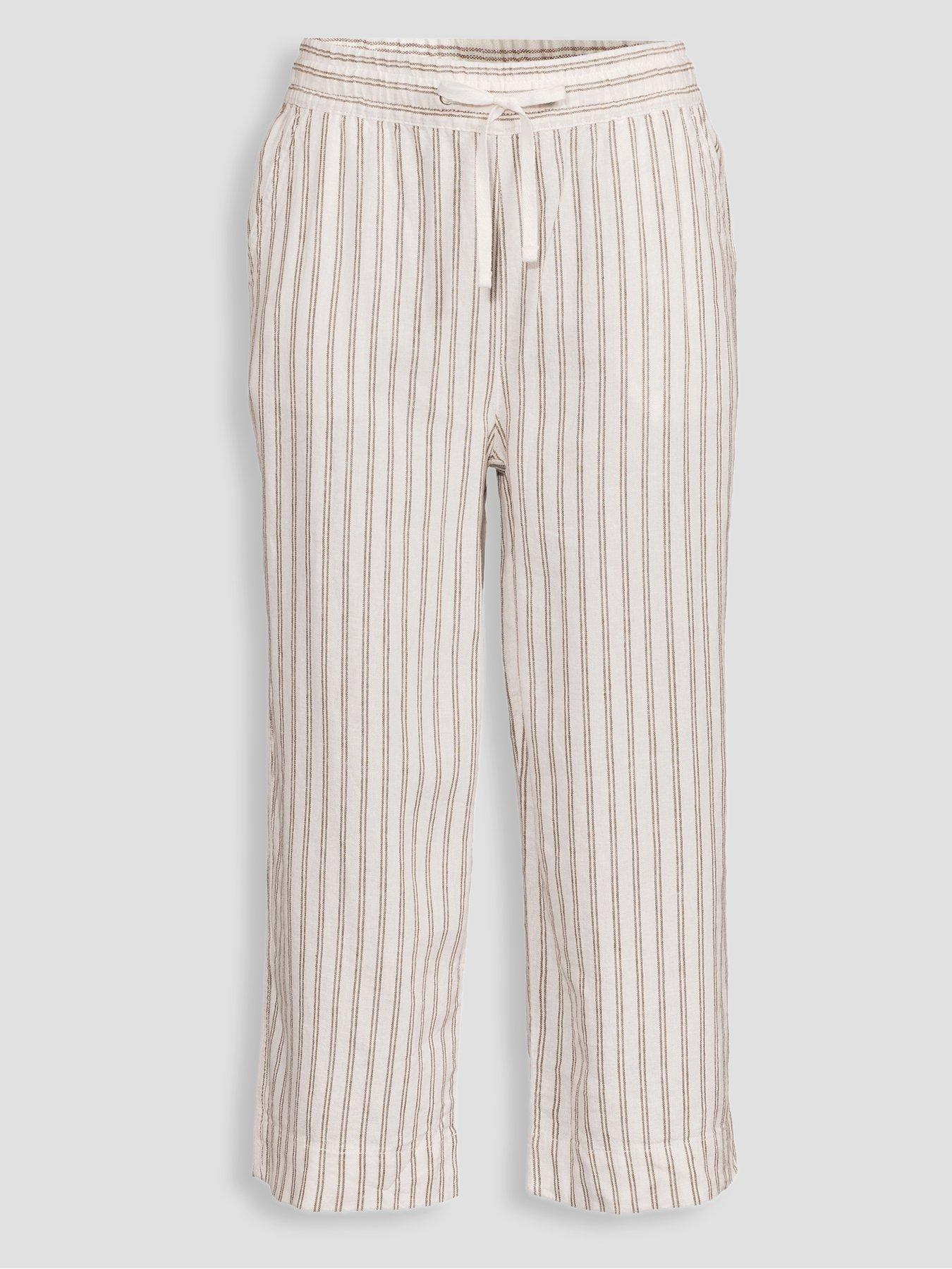 Image 7 of 7 of The Very Collection Linen Blend Cropped Trouser - Stripe