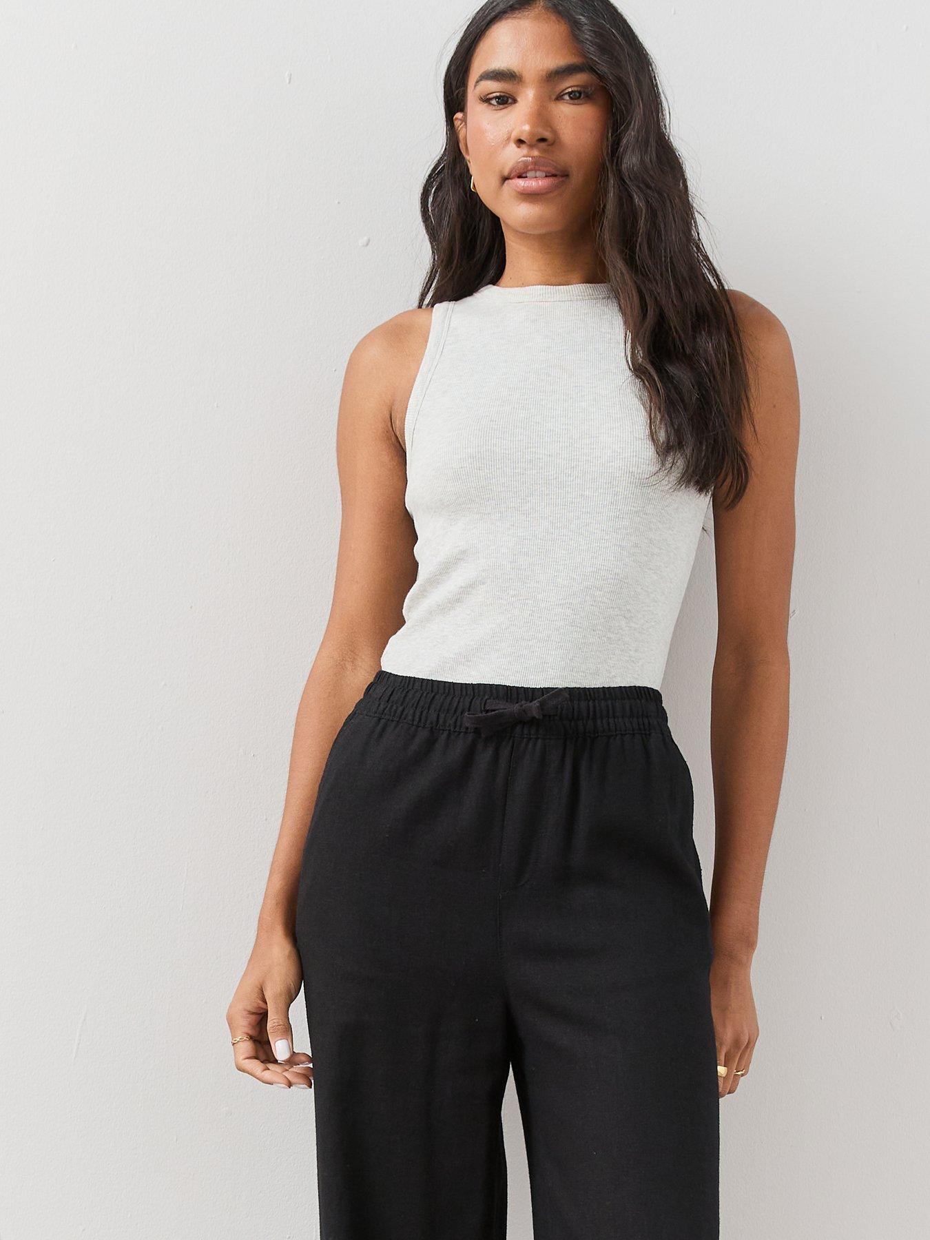 Image 6 of 7 of The Very Collection Linen Blend Wide Leg Trouser - Black