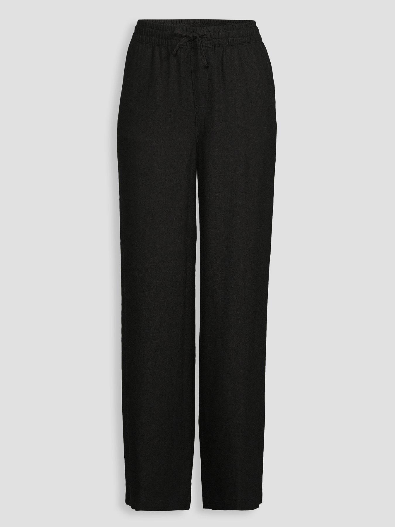 Image 7 of 7 of The Very Collection Linen Blend Wide Leg Trouser - Black