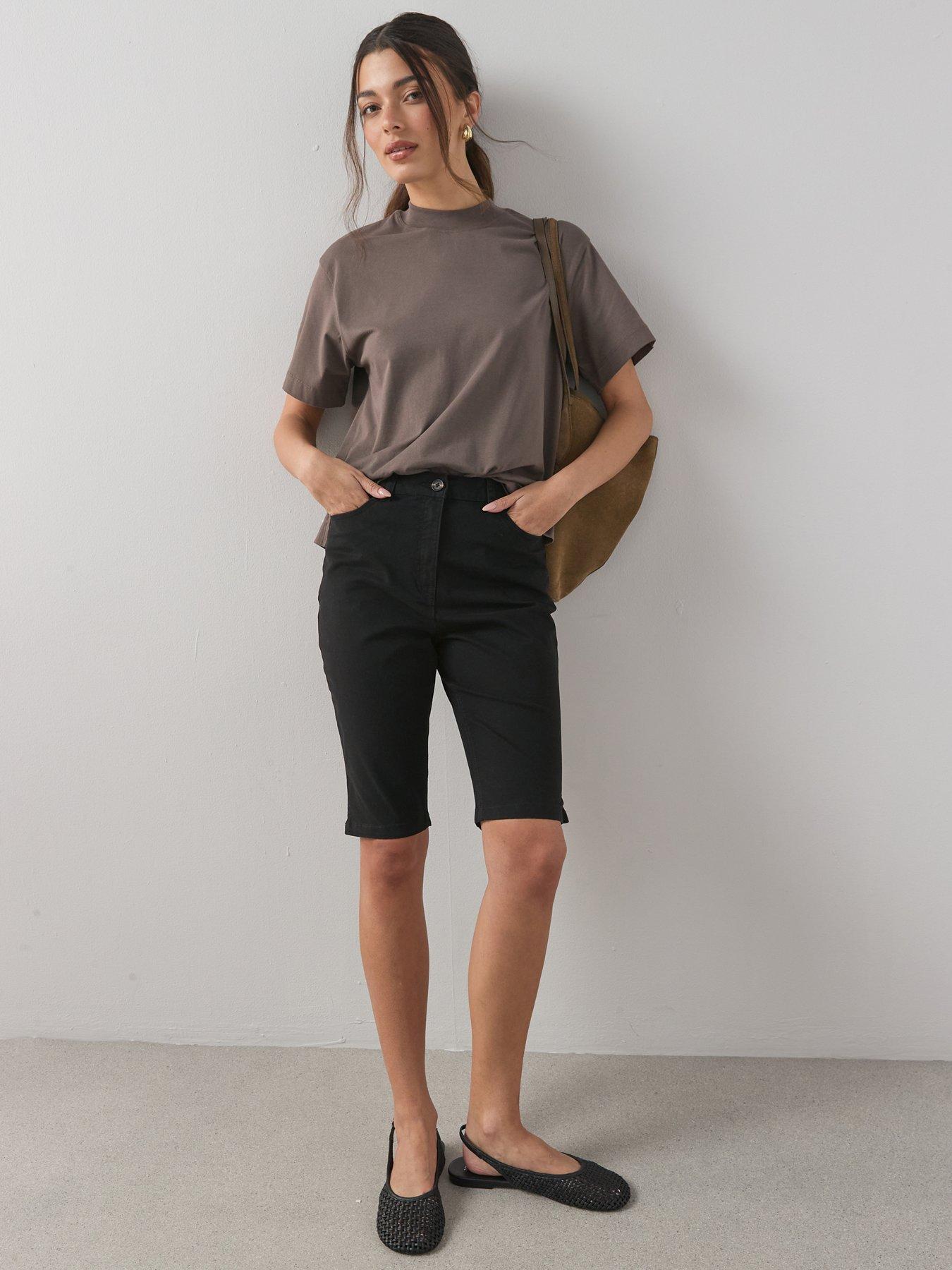 the-very-collection-stretch-knee-length-shorts-black