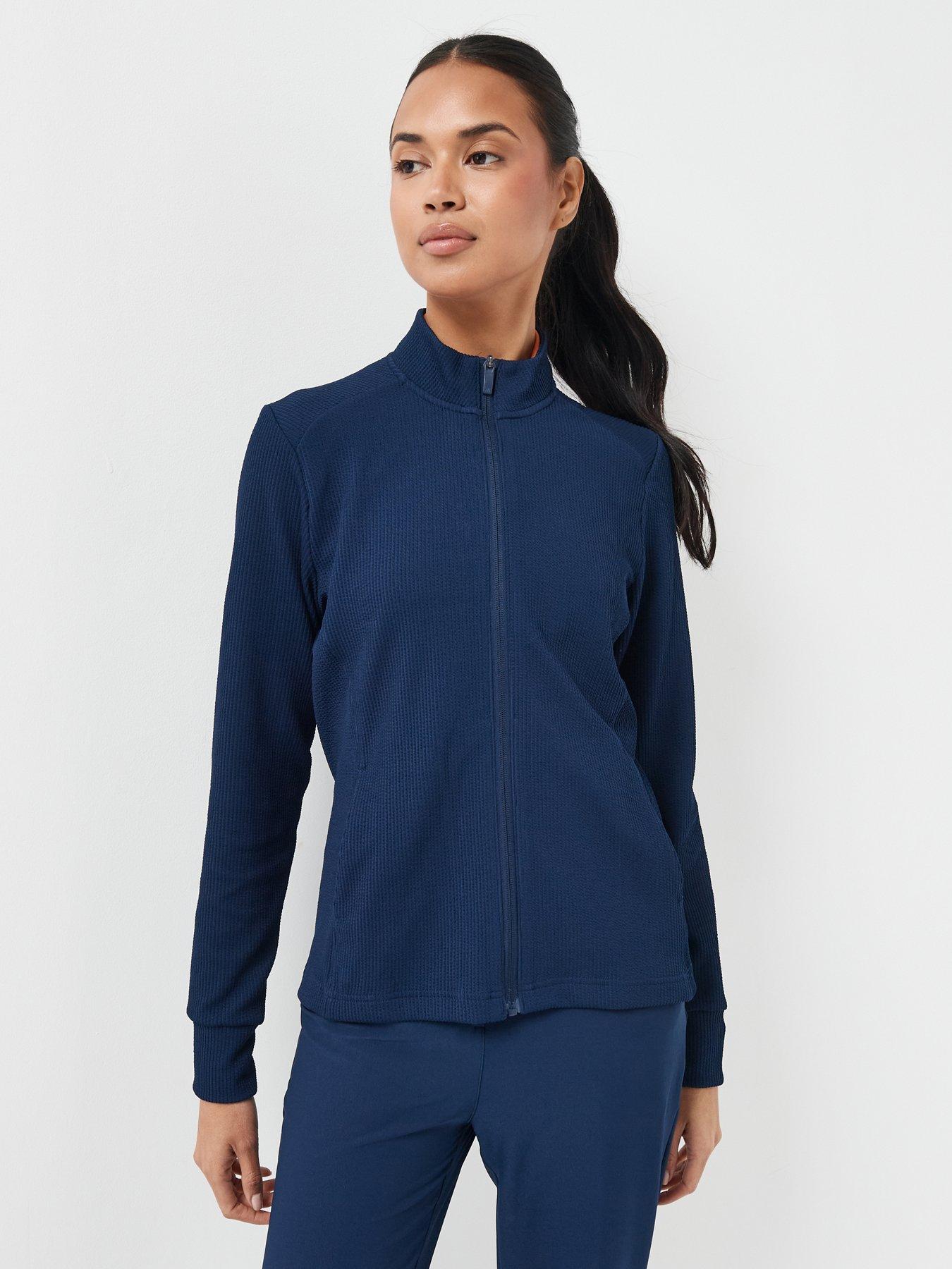  image of adidas-womens-golf-full-zip-jacket-navy