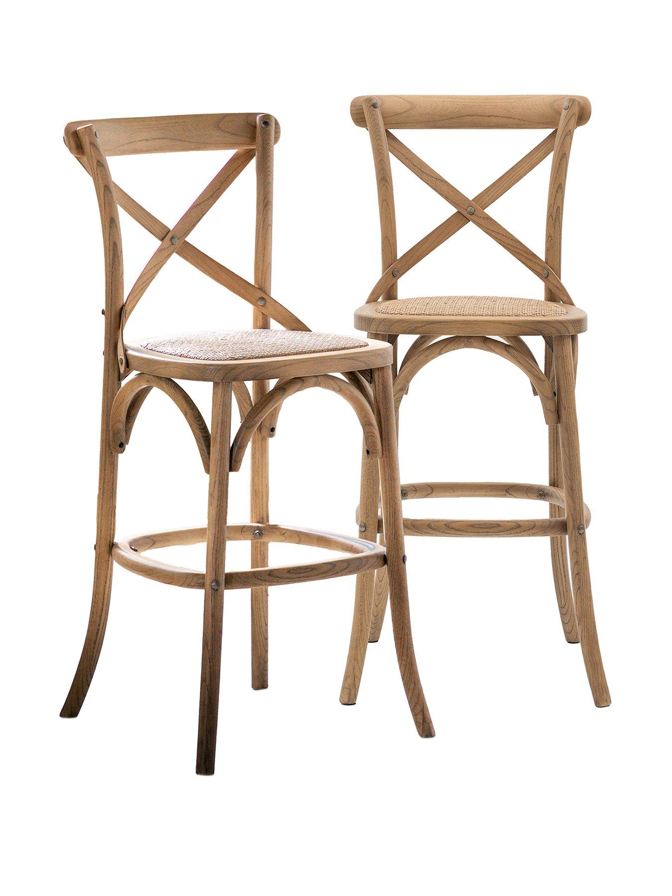Image 2 of 6 of Gallery Direct Set Of 2 Cafe Stool Oak & Rattan