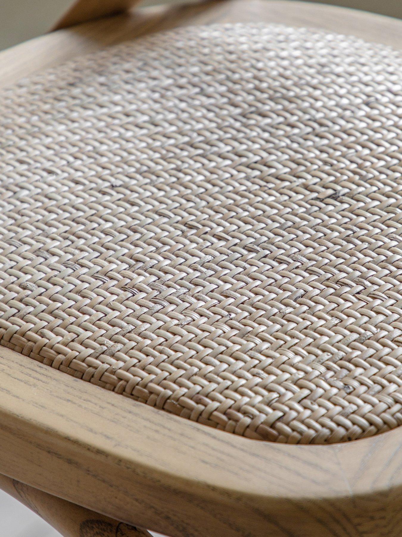 Image 3 of 6 of Gallery Direct Set Of 2 Cafe Stool Oak & Rattan