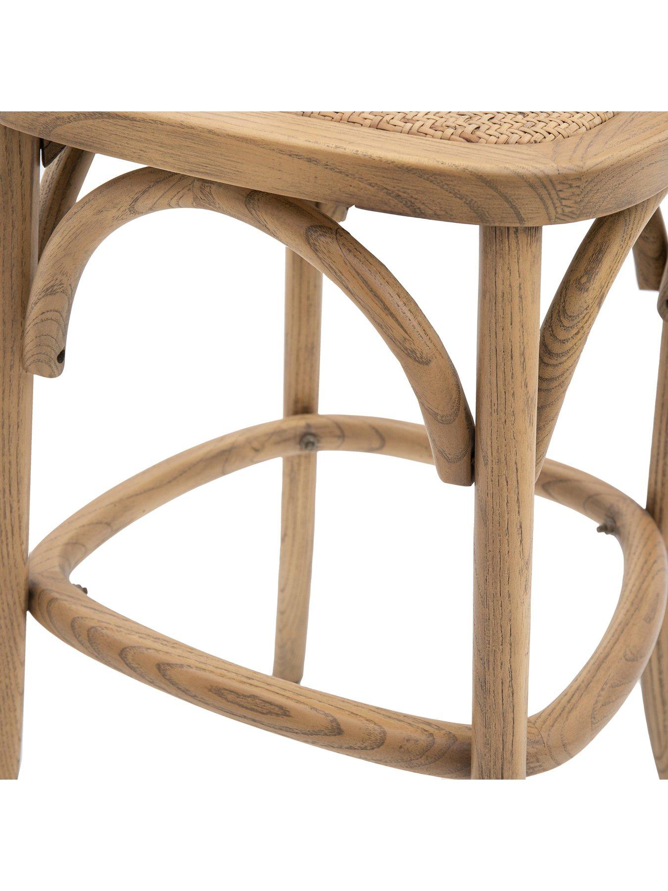 Image 5 of 6 of Gallery Direct Set Of 2 Cafe Stool Oak & Rattan