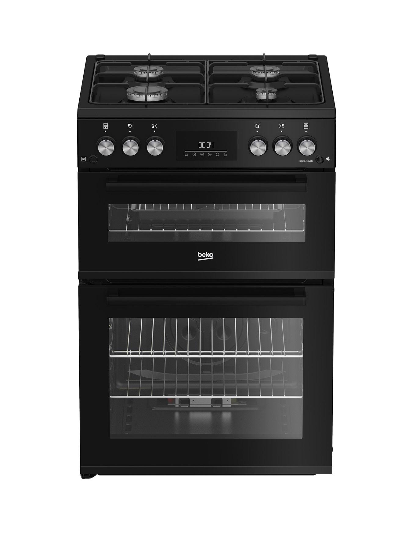 front image of beko-fdg6231ck-double-oven-gas-cooker-black