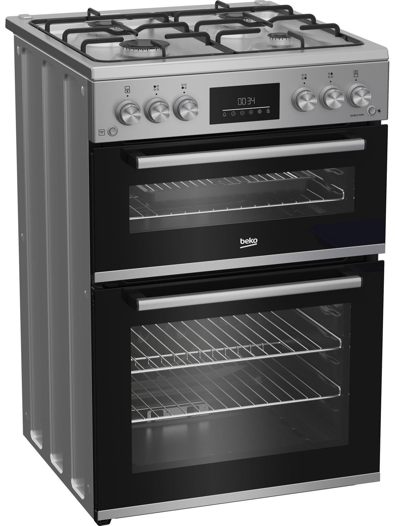 stillFront image of beko-fdg6231cs-double-oven-gas-cooker-silver