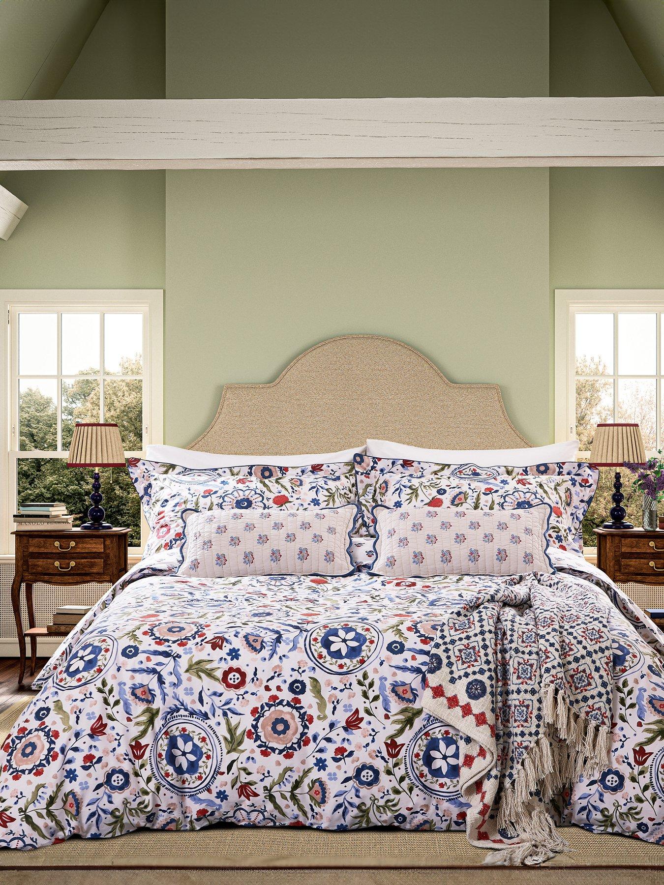 undefined Festival Flowers Duvet Cover Set Navy/Multi