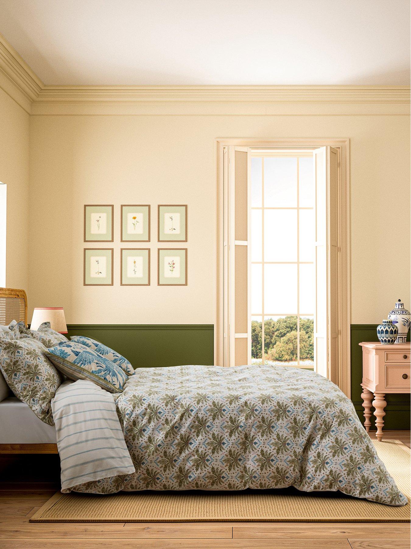 undefined Palm Geo Print Duvet Cover Set Creme/Multi