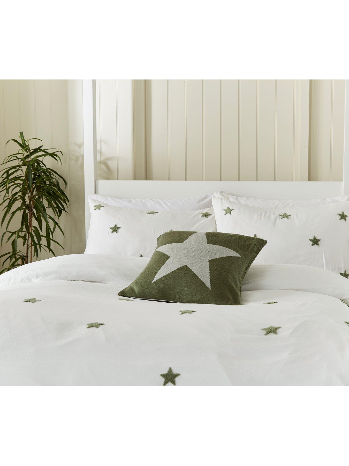 Image 3 of 5 of Helena Springfield Tufted Star Duvet Cover Set Green