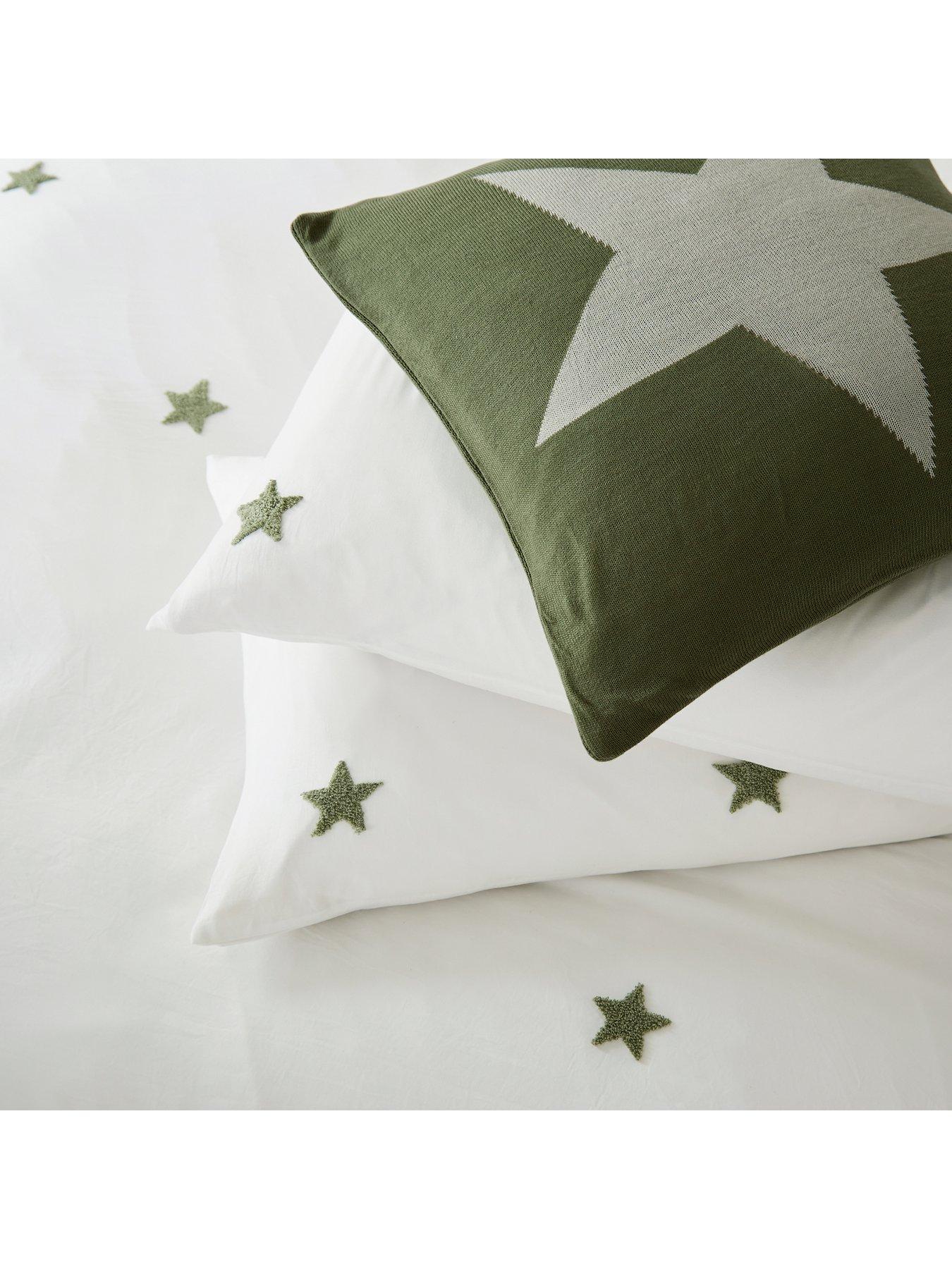 Image 5 of 5 of Helena Springfield Tufted Star Duvet Cover Set Green