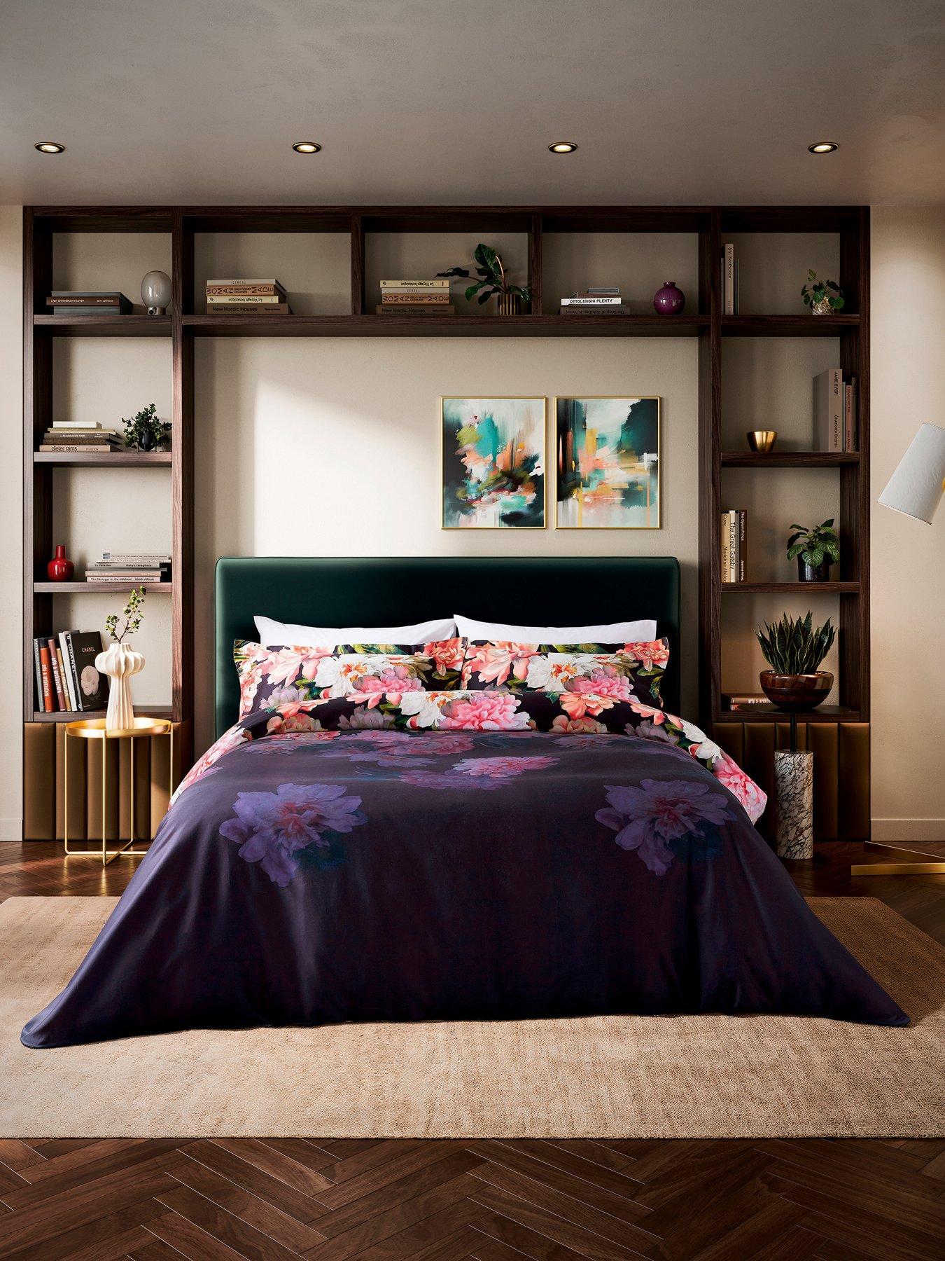 undefined Painted Posy Duvet Cover Set Navy