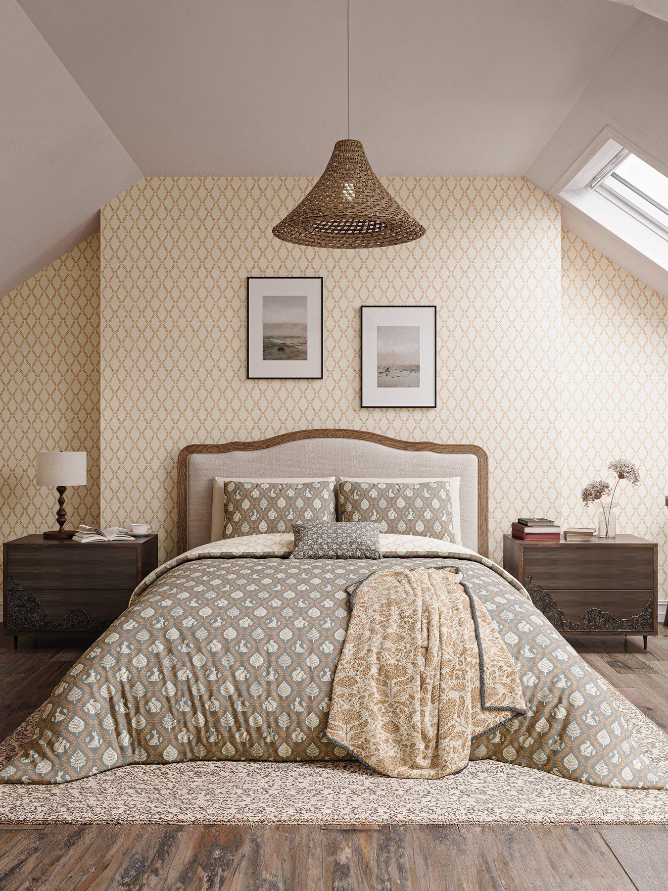 undefined Woodland Trellis Duvet Cover Set Graphite/Copper