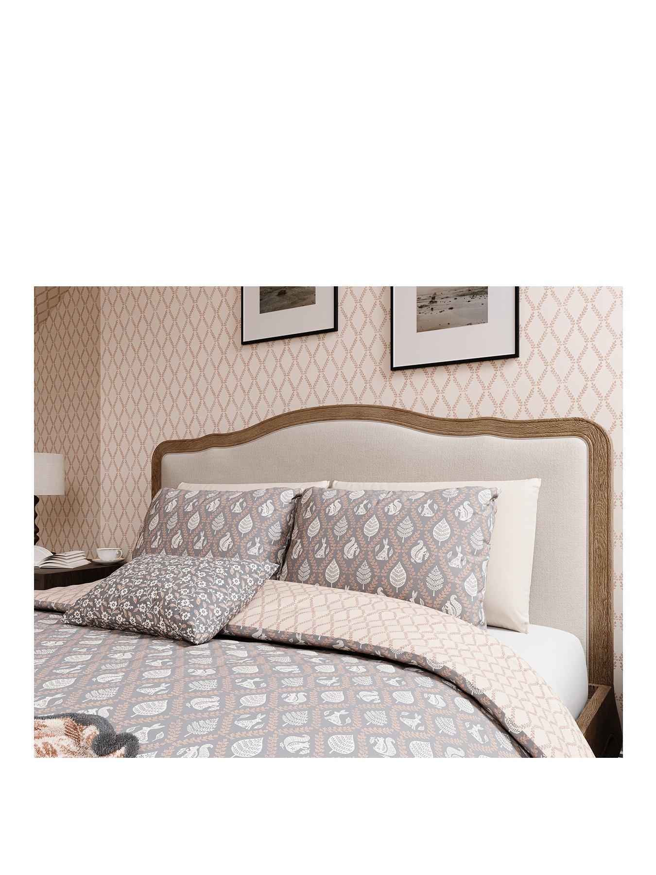  image of helena-springfield-woodland-trellis-duvet-cover-set-graphitecopper