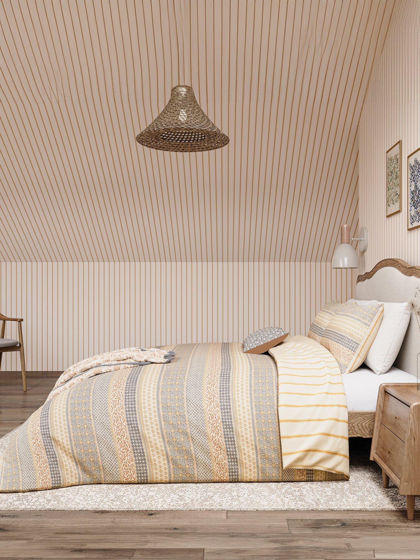undefined Folk Stripe Duvet Cover Set Graphite/Copper