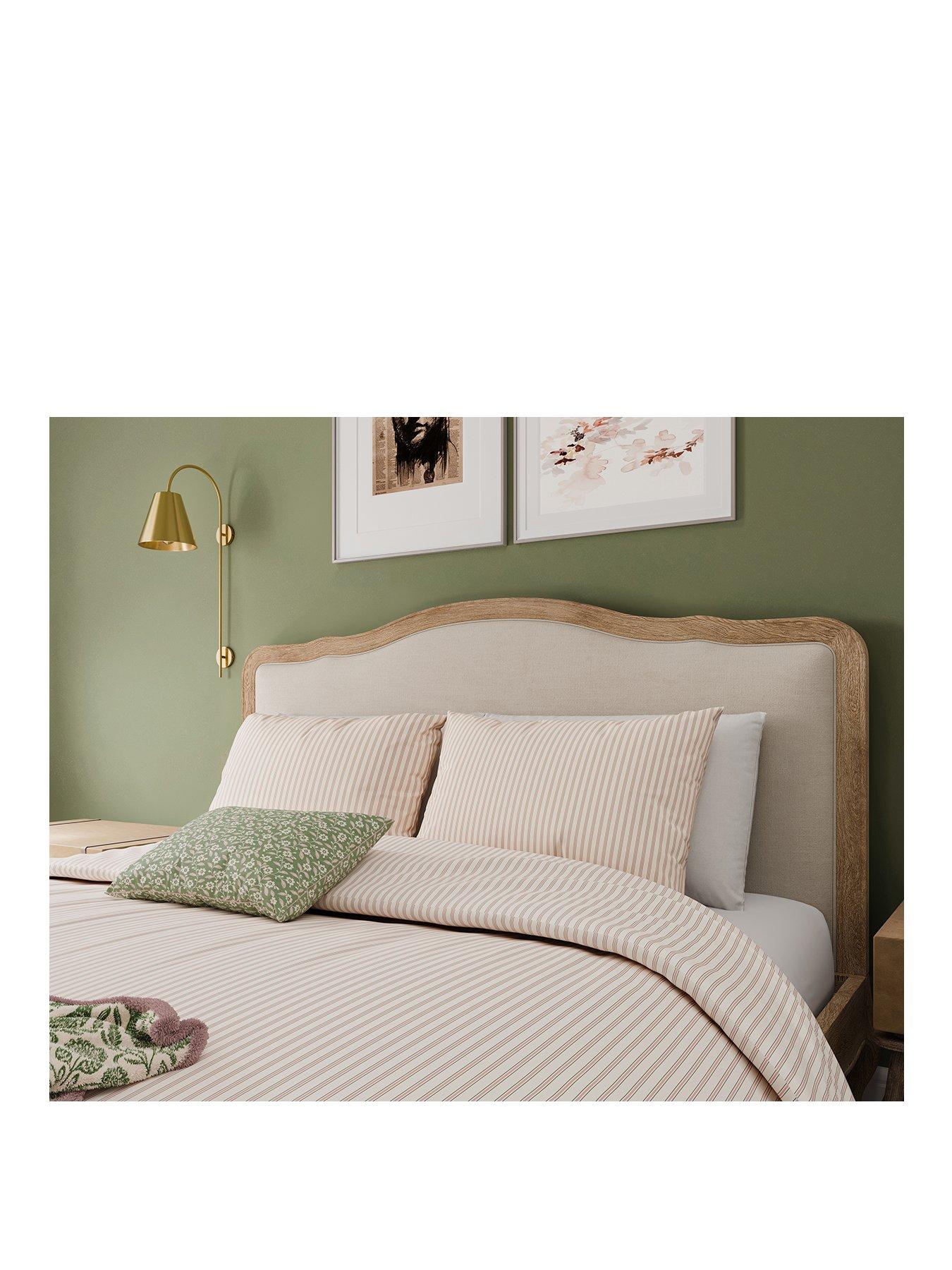 Image 2 of 4 of Helena Springfield Ticking Stripe Duvet Cover Set Green/Pink