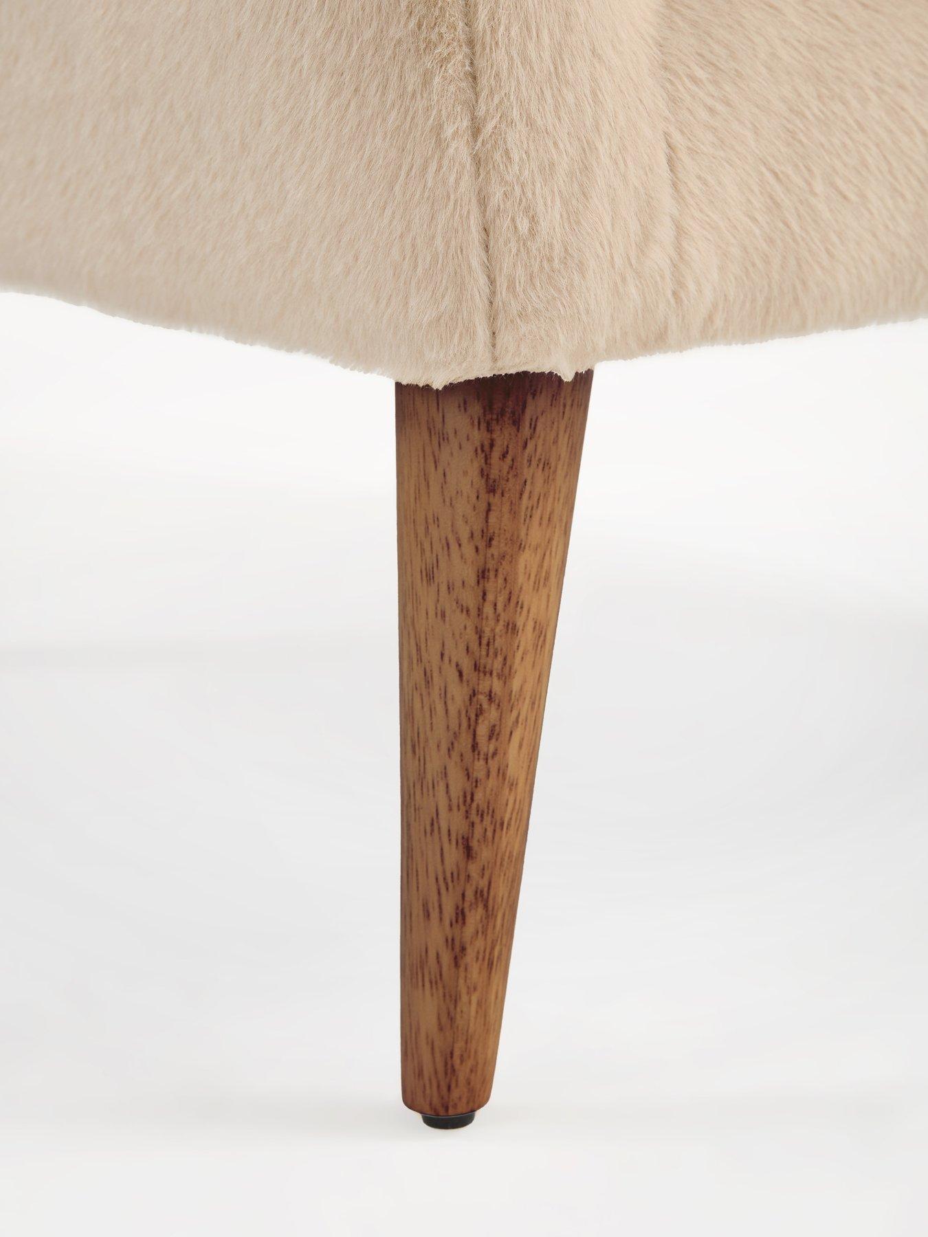 Image 6 of 7 of Very Home Dove Faux Fur Wing Accent Chair