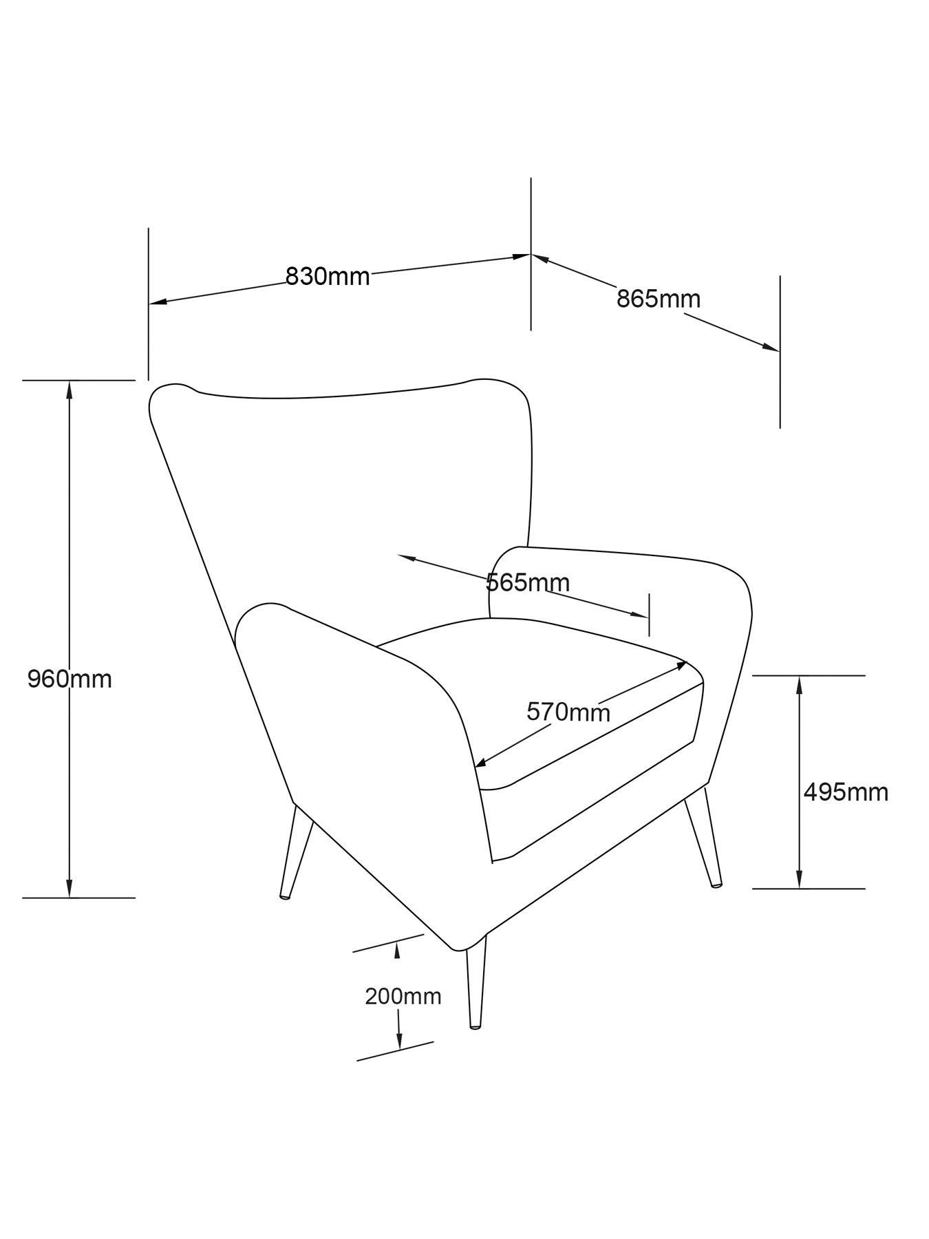 Image 7 of 7 of Very Home Dove Faux Fur Wing Accent Chair