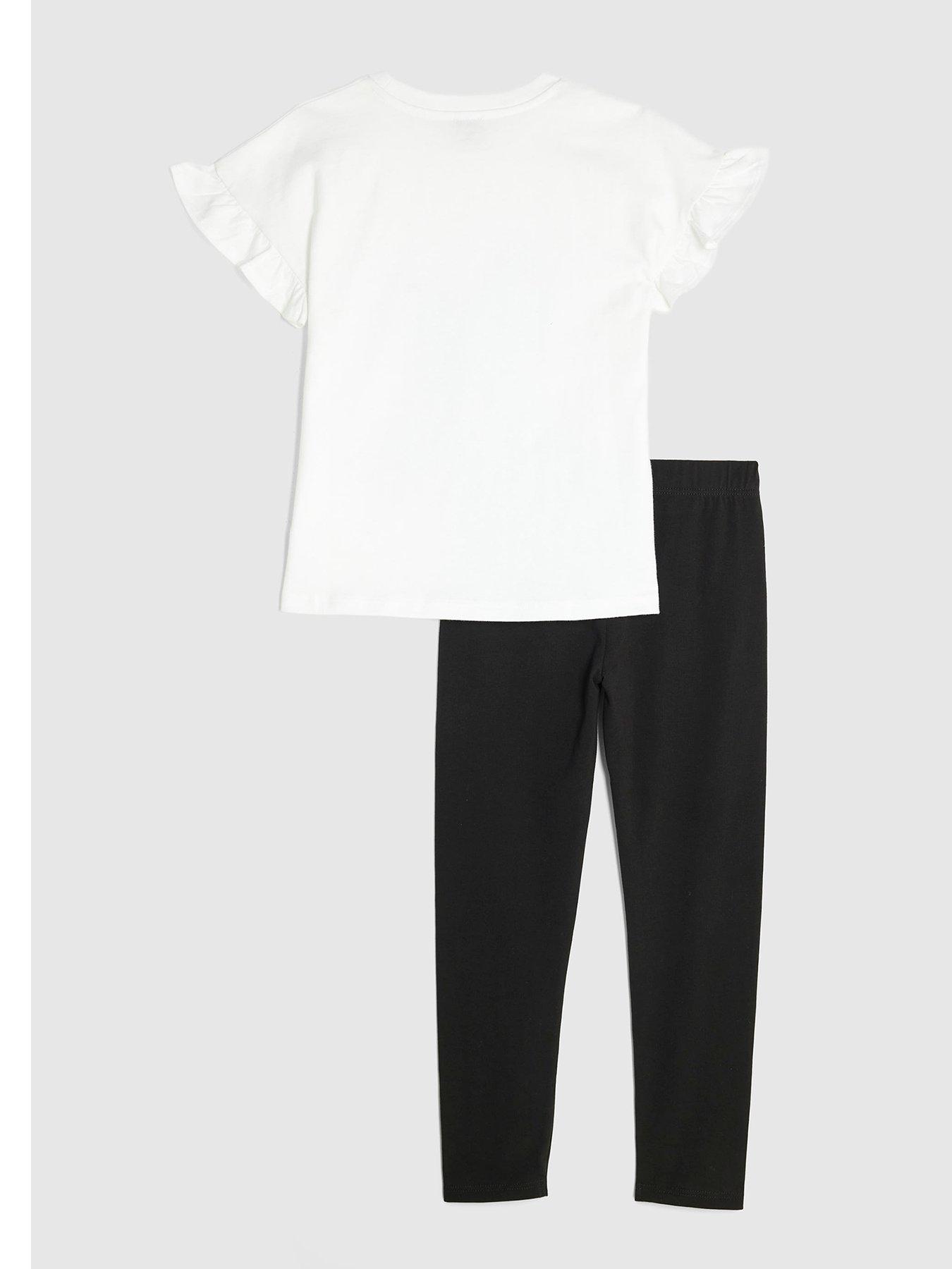 back image of river-island-older-girls-sequin-bow-top-and-legging-set-white