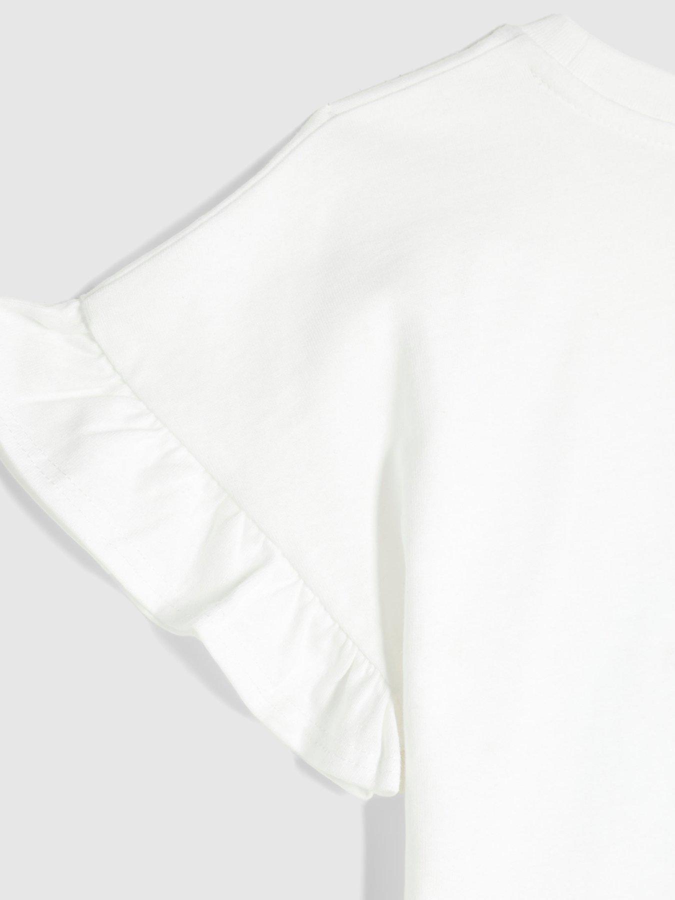  image of river-island-older-girls-sequin-bow-top-and-legging-set-white