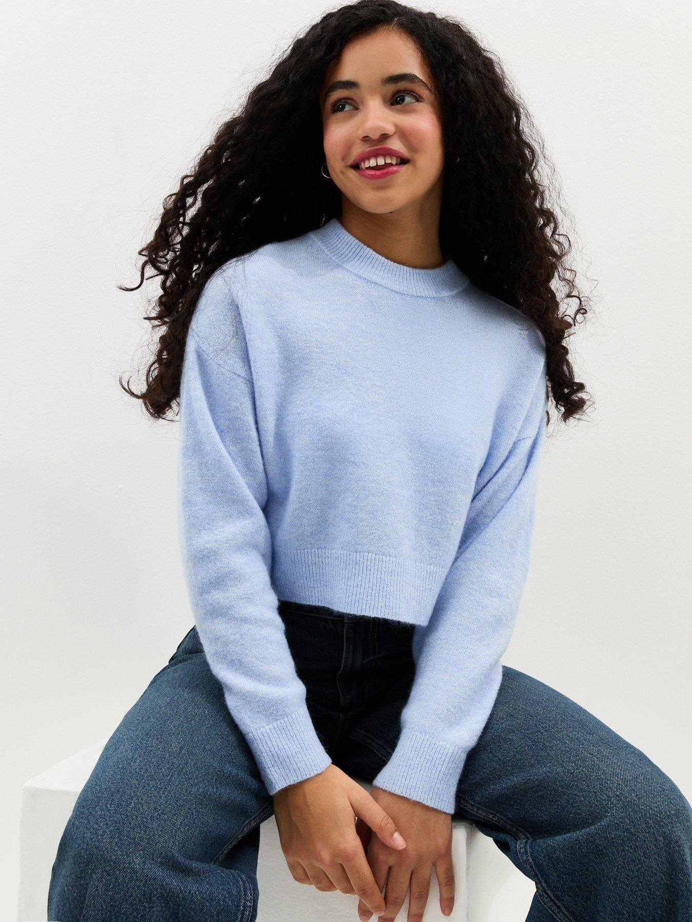 Image 1 of 5 of New Look 915 Girls Crew Neck Jumper - Light Blue