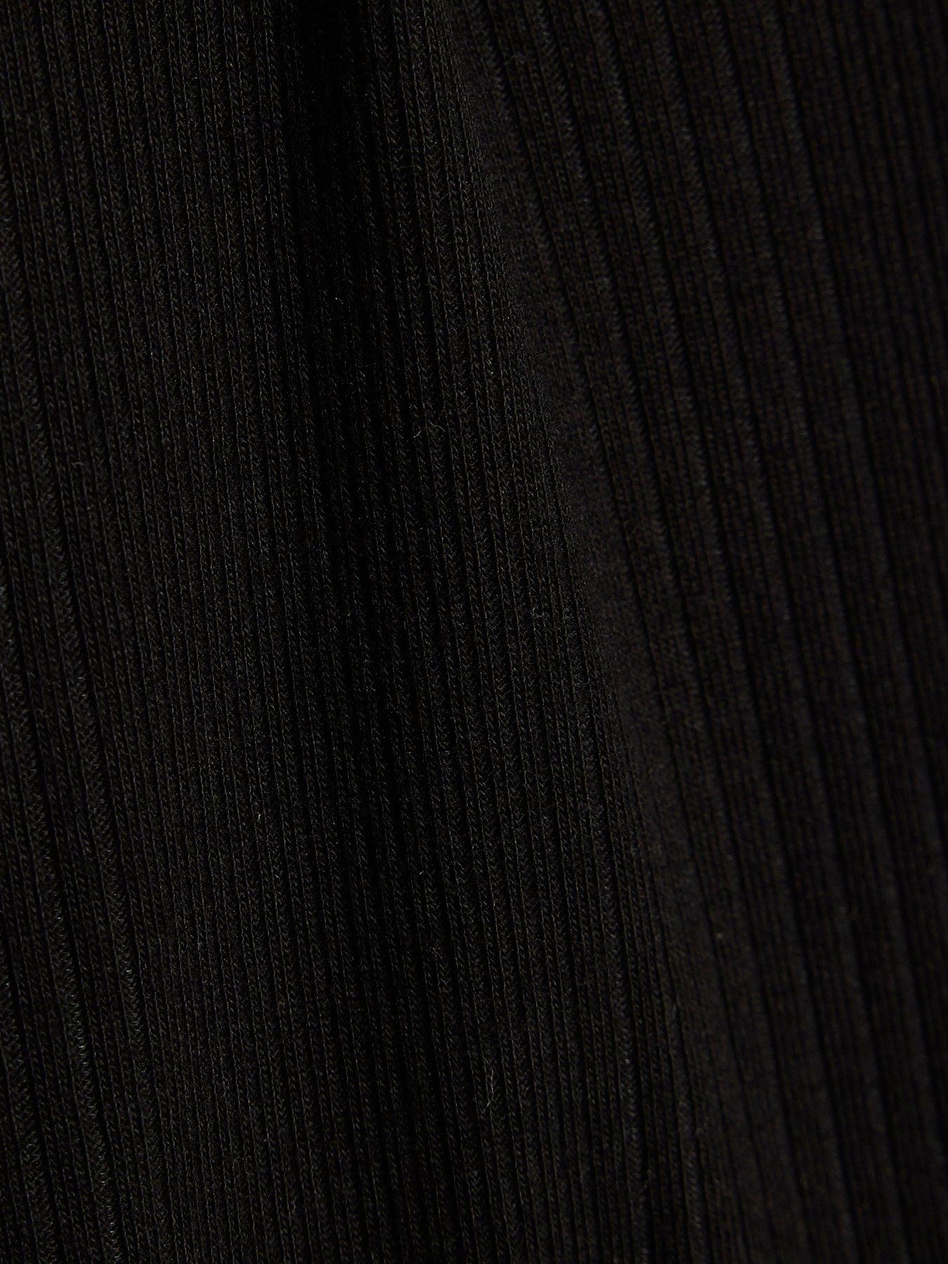 Image 4 of 4 of River Island Older Girls Ribbed Waistband Top - Black