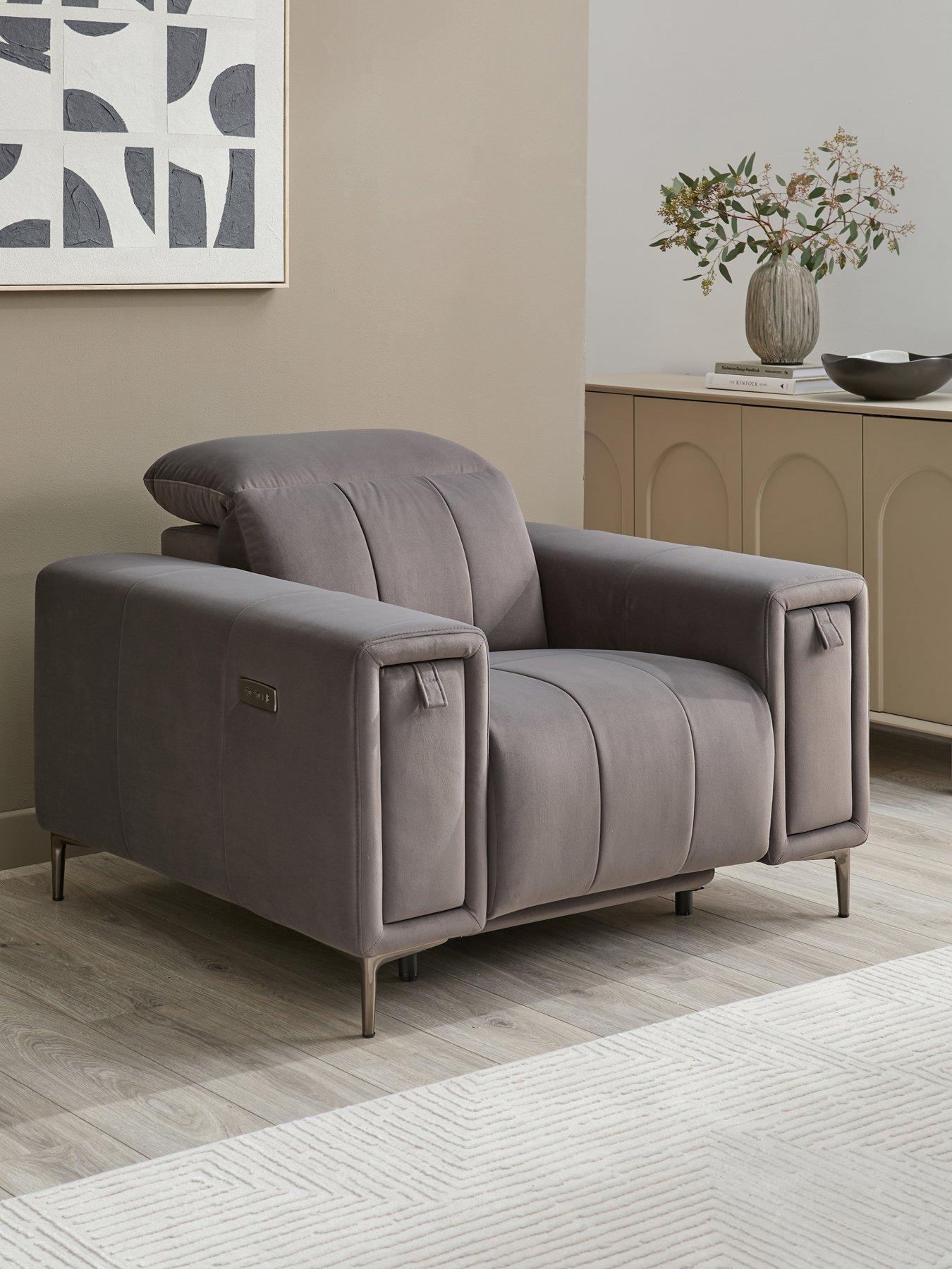 Image 1 of 7 of The Very Collection Grove Fabric Power Electric Recliner Armchair With Storage - FSC&reg; Certified