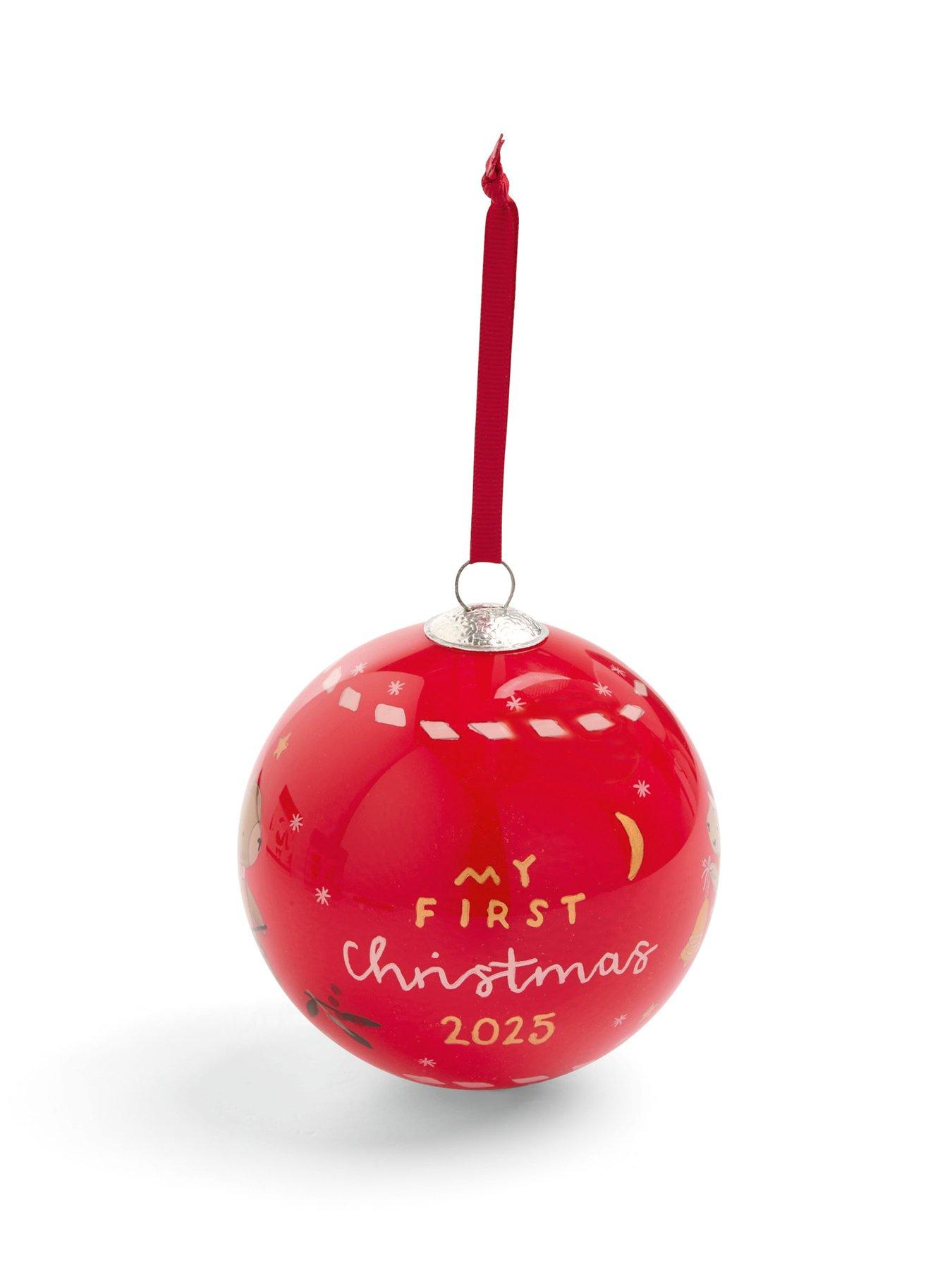  image of mamas-papas-glass-bauble-2025-red