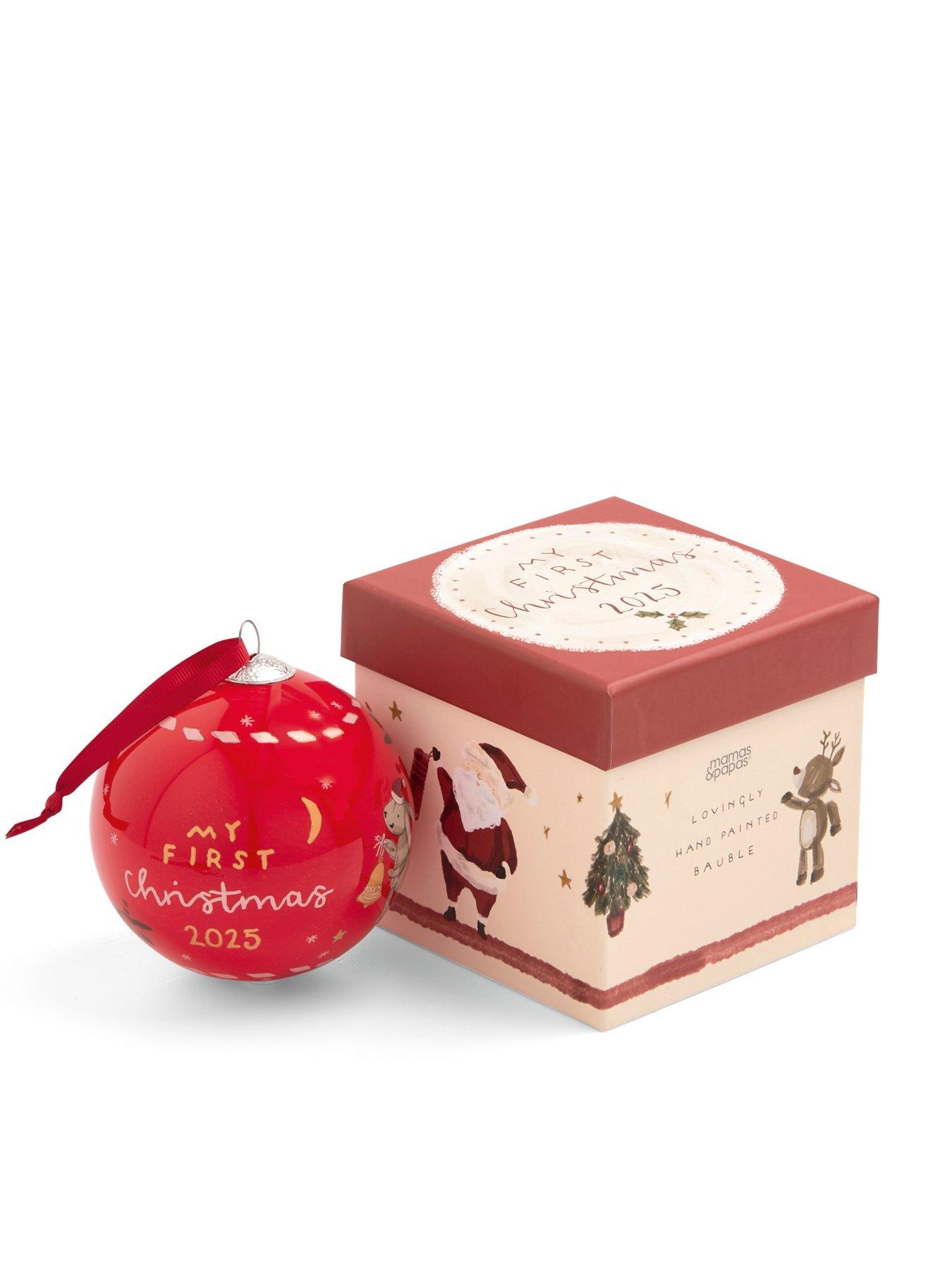  image of mamas-papas-glass-bauble-2025-red