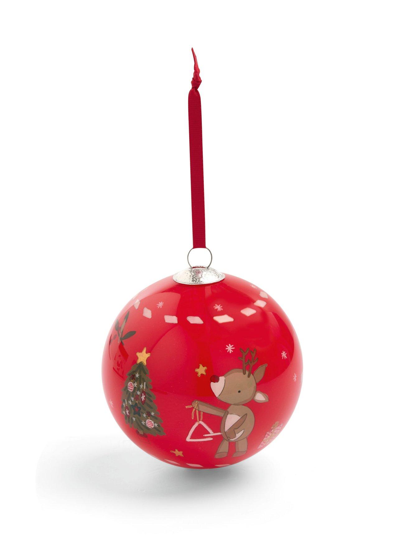  image of mamas-papas-glass-bauble-2025-red