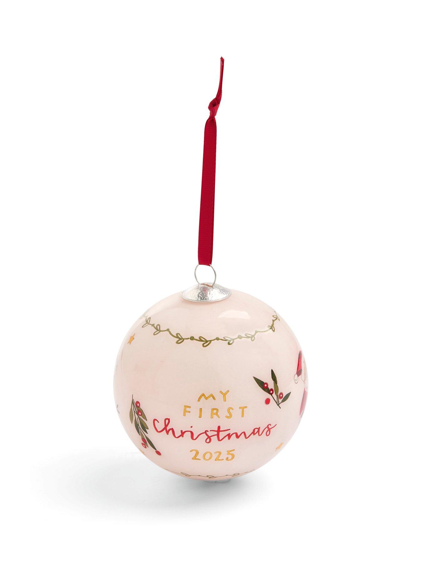  image of mamas-papas-glass-bauble-2025-pink